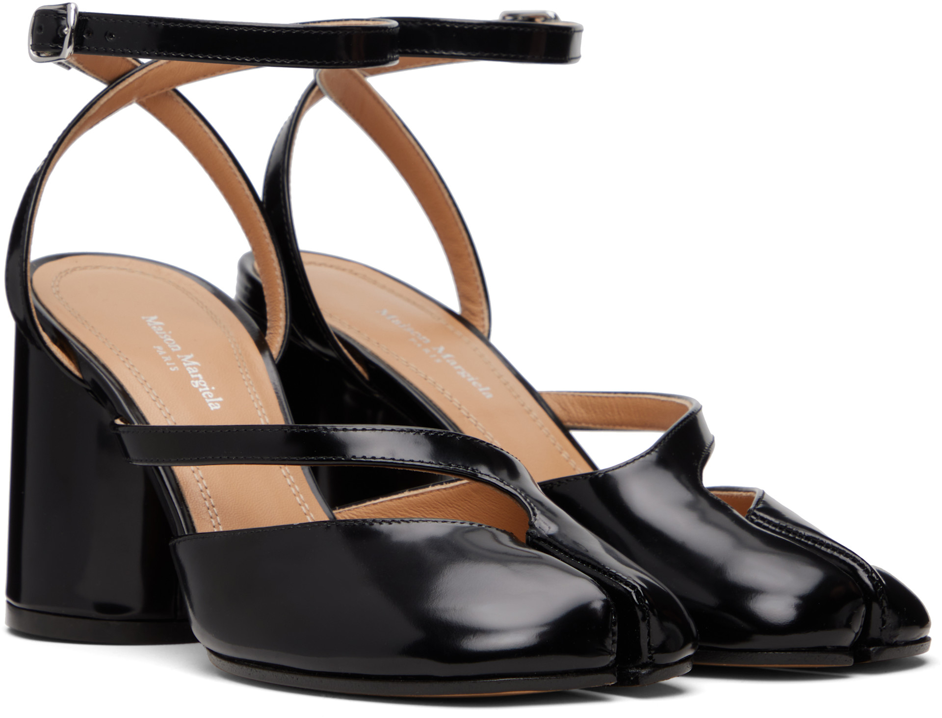 Maison Margiela tabi パンプス 37 ブラック Maison Margiela: Black Tabi Pump Heeled Sandals | SSENSE