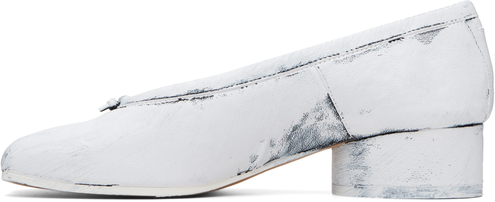 Maison Margiela: White & Black Tabi New Ballerina Heels | SSENSE