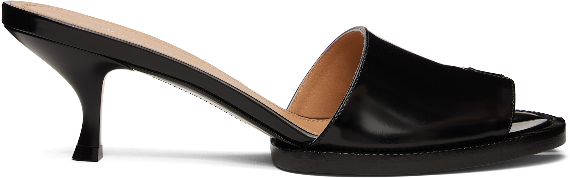 Maison Margiela: Black Tabi City Heeled Sandals | SSENSE