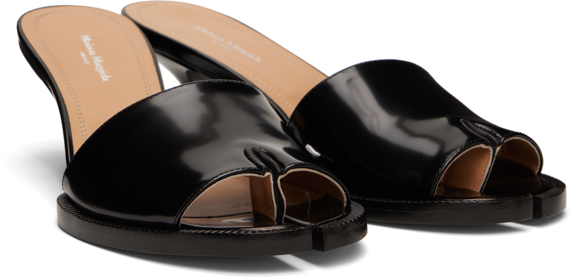 Maison Margiela: Black Tabi City Heeled Sandals | SSENSE