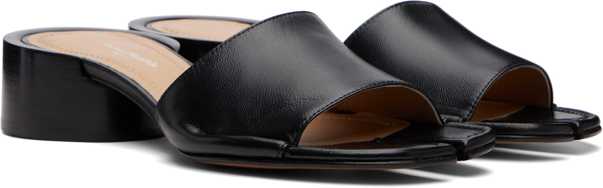 Maison Margiela: ブラック Tabi Mule ヒールサンダル | SSENSE 日本