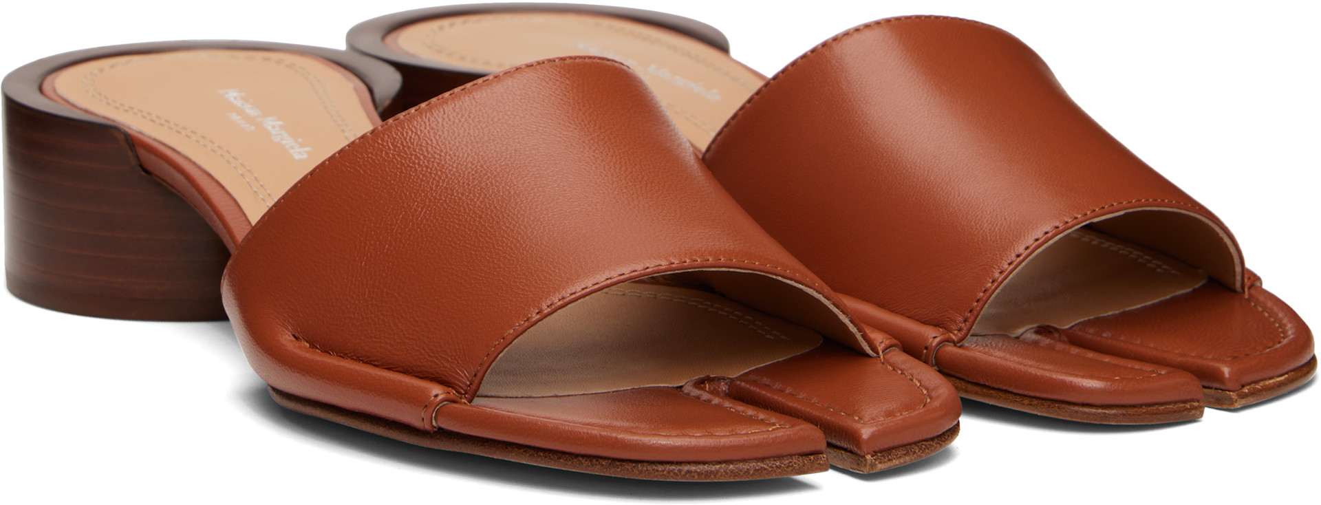 Maison Margiela Tabi サンダル 36 キャメル　和紙 Maison Margiela: タン Tabi Mule ヒールサンダル | SSENSE 日本