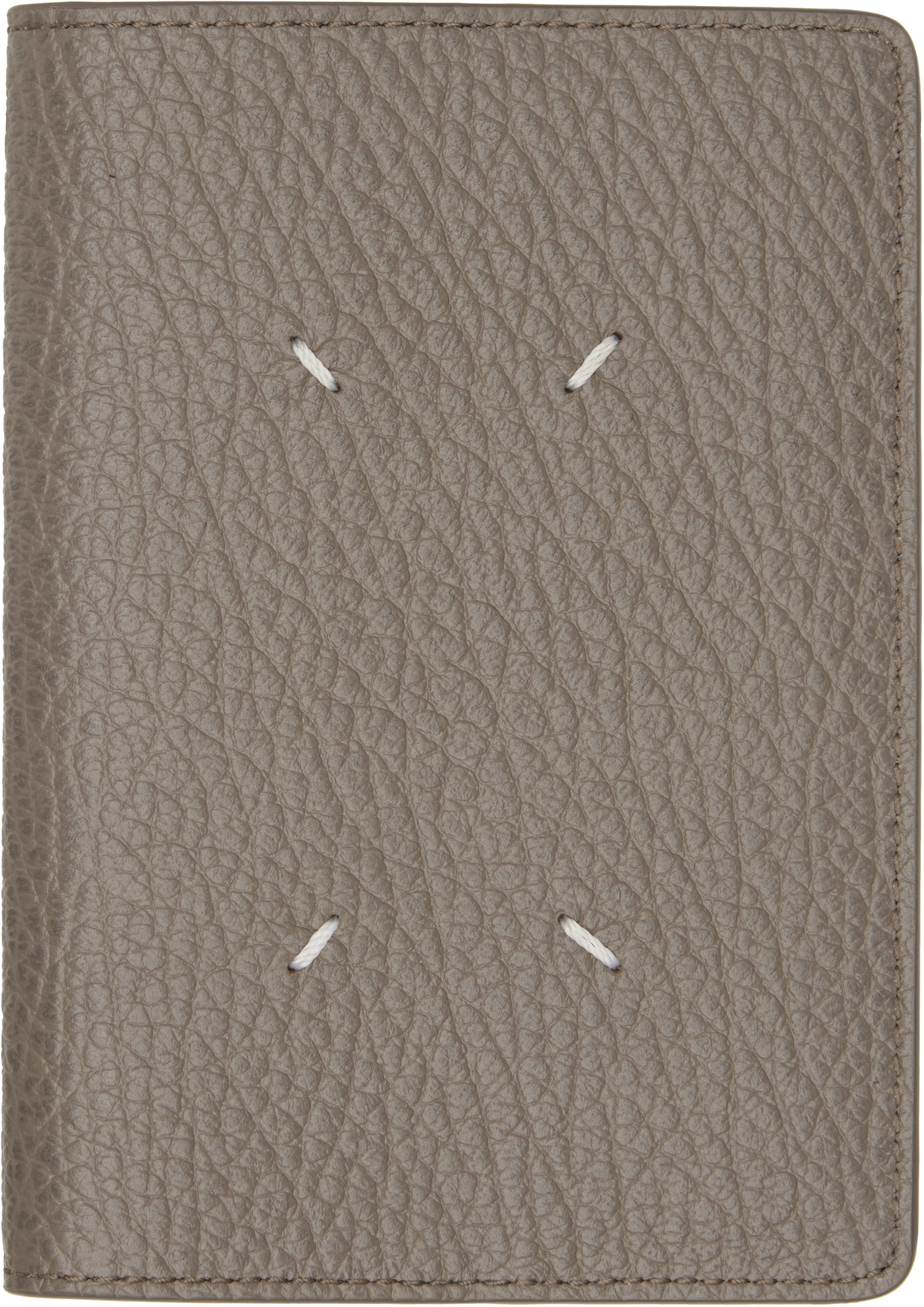 Maison Margiela: Taupe Four Stitches Passport Holder | SSENSE