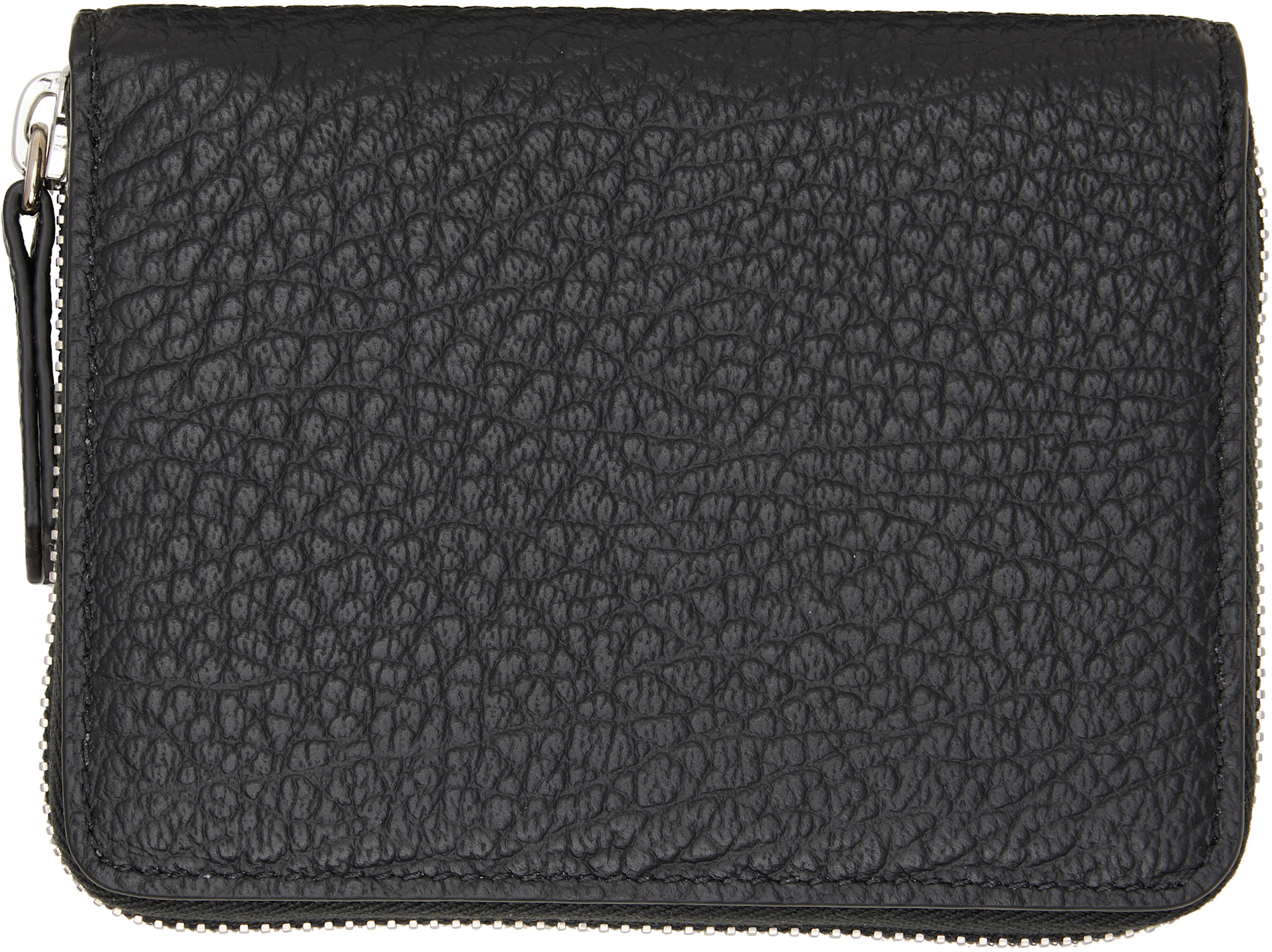 Maison Margiela: Black Four Stitches Small Zip Wallet | SSENSE