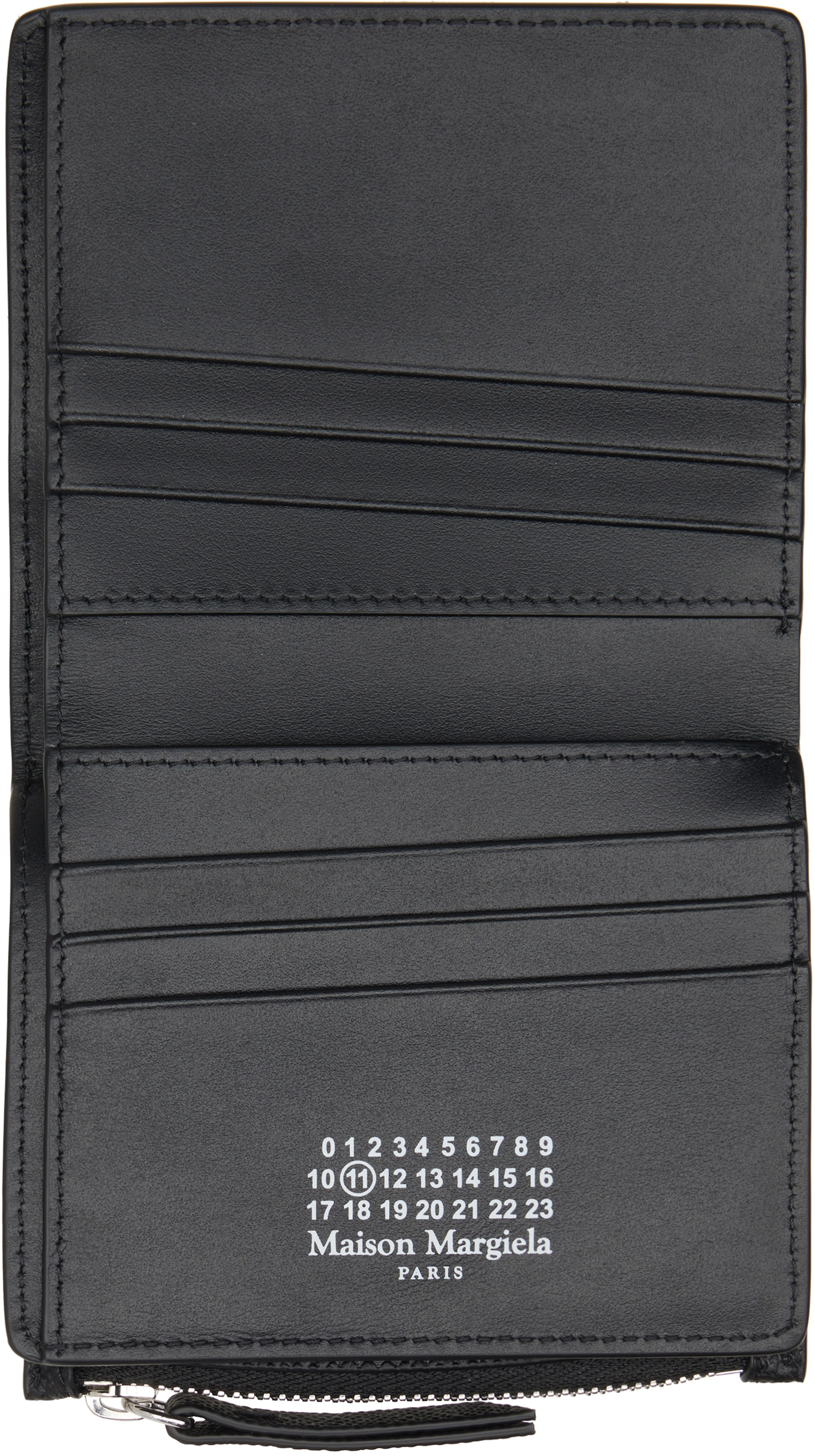 Maison Margiela: Black Four Stitches Wallet | SSENSE Austria