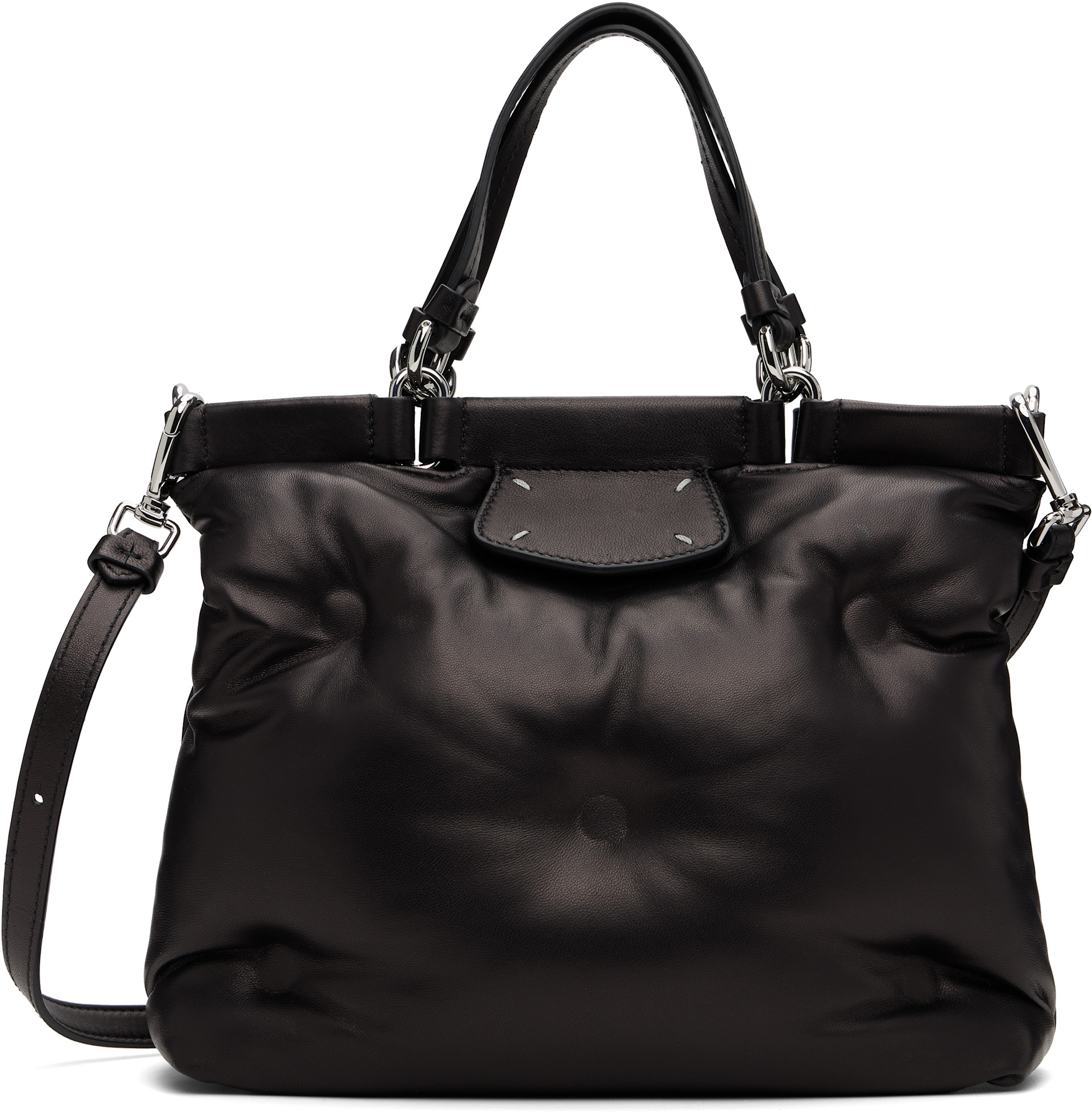 Maison Margiela: ブラック スモール Glam Slam Shopping トートバッグ