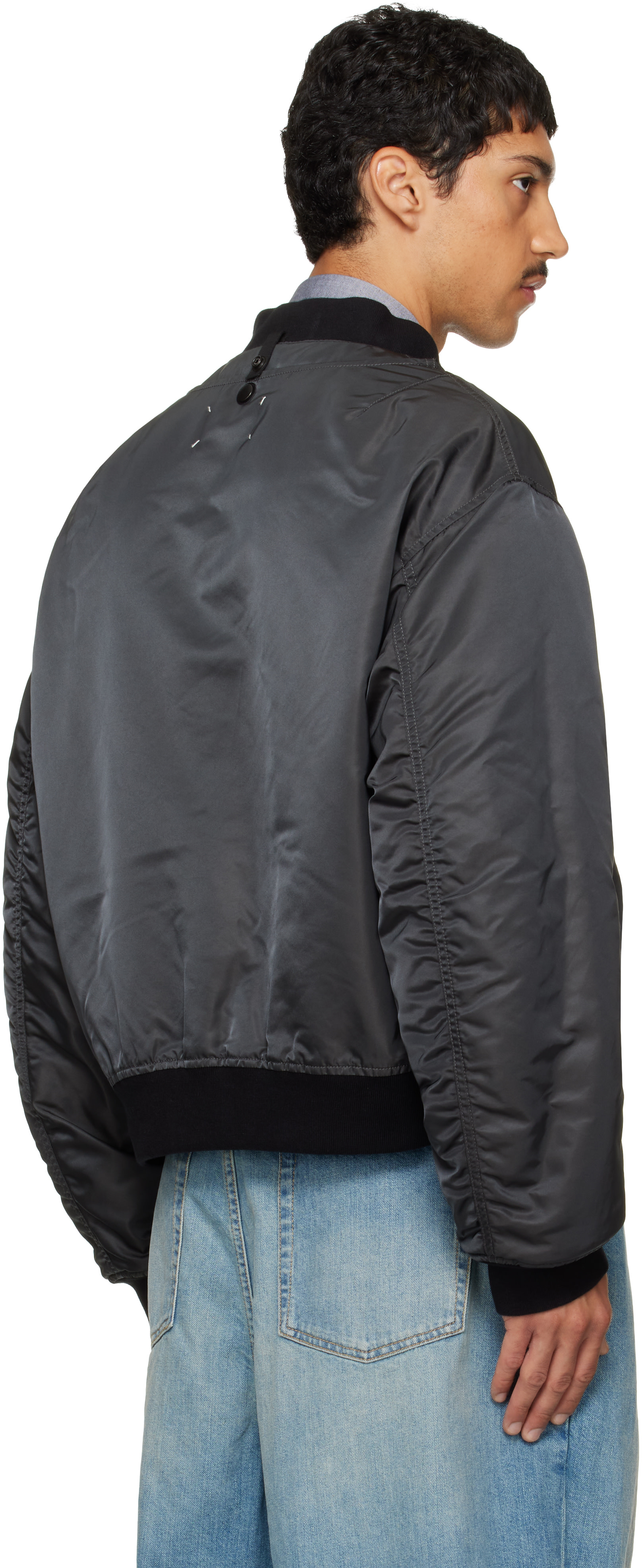 Maison Margiela - Gray & Black Reversible Bomber Jacket