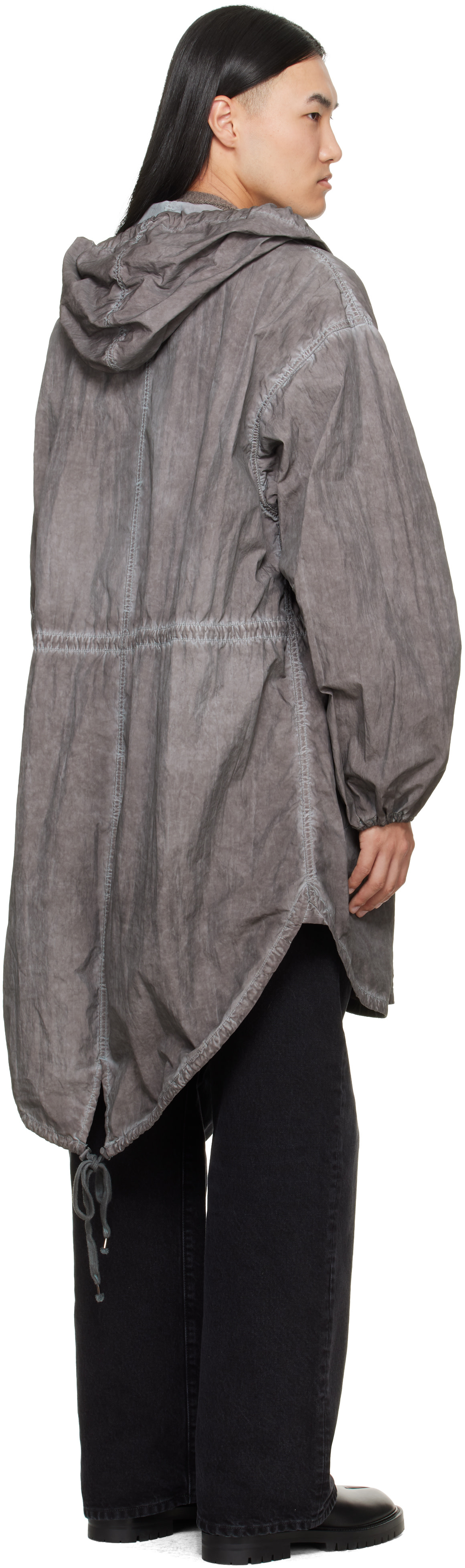 Maison Margiela - Parka gris à capuche