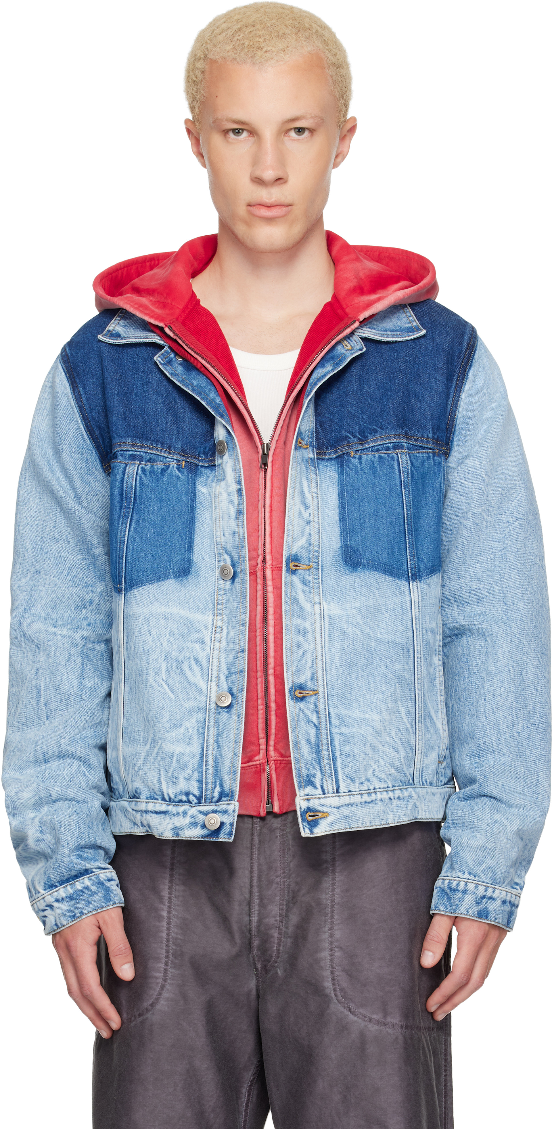 Maison Margiela - Blue Patchwork Denim Jacket