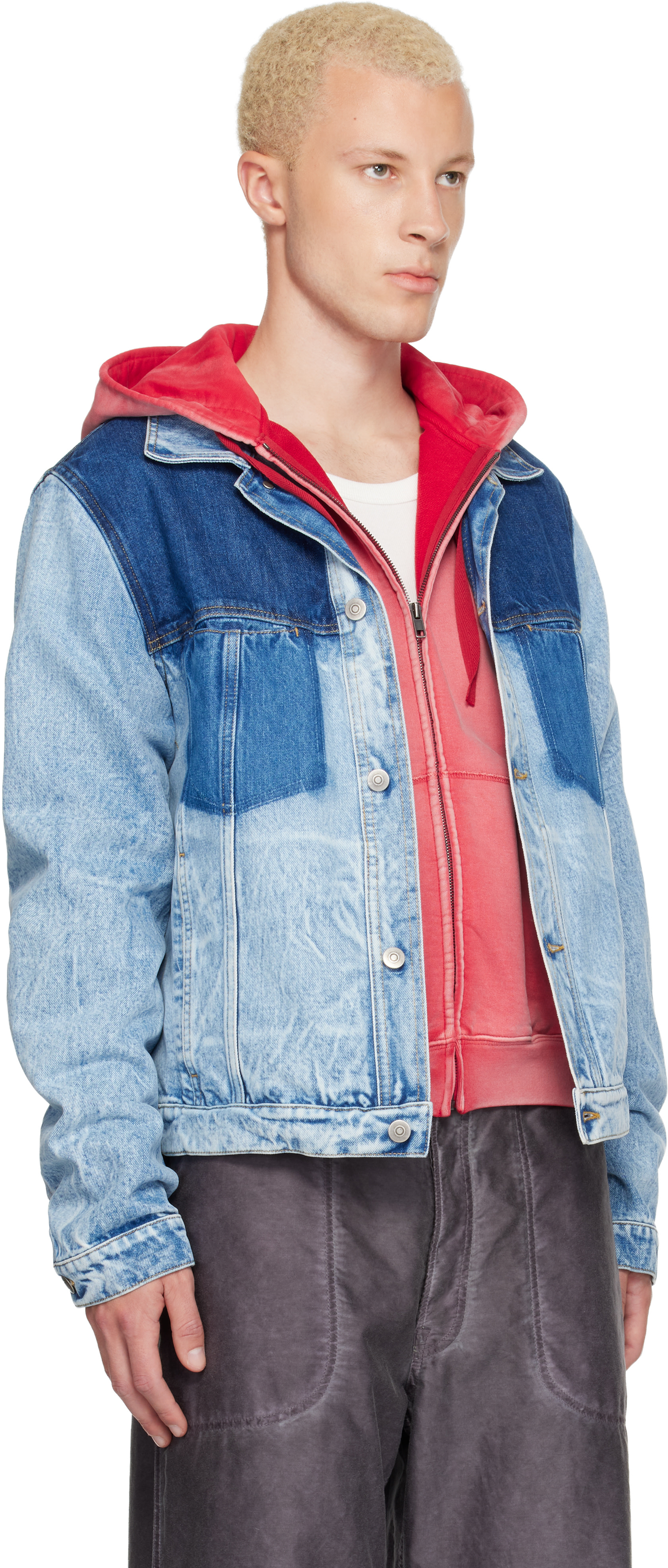 Maison Margiela - Blue Patchwork Denim Jacket