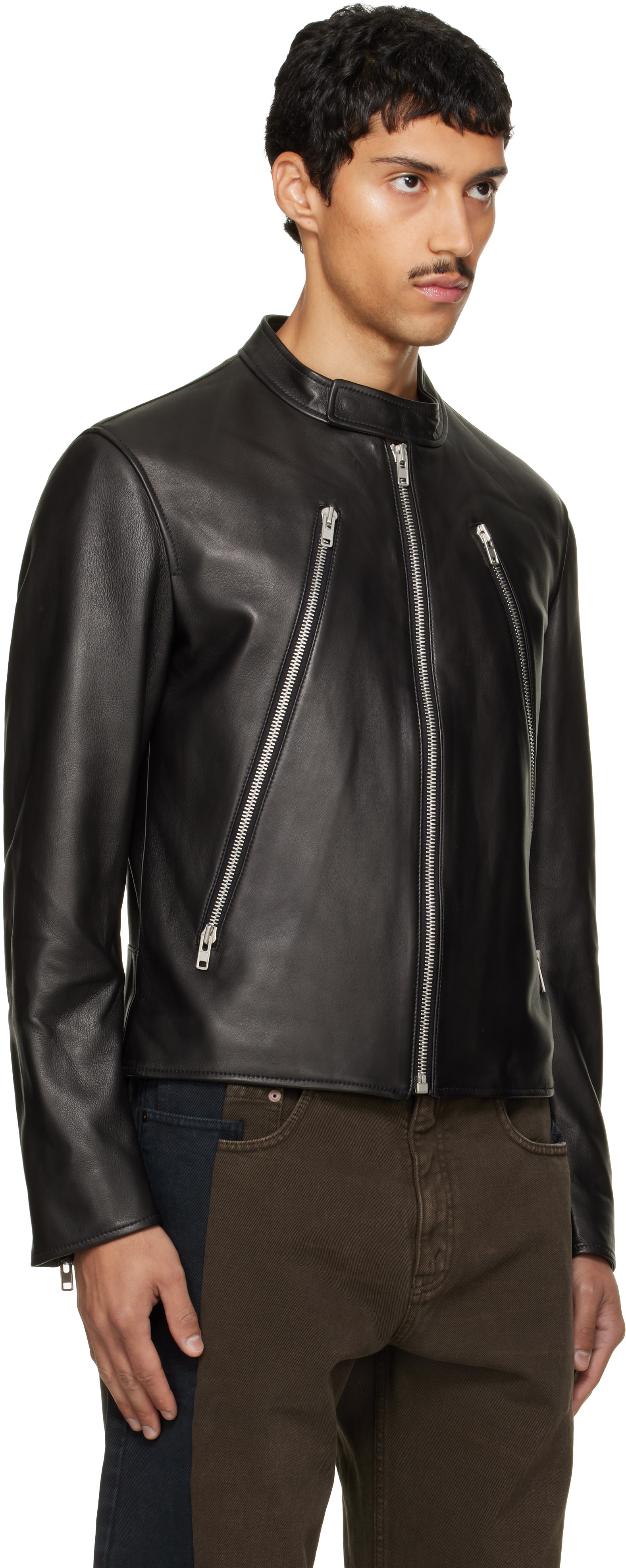 Maison Margiela - Black 5-Zip Leather Jacket