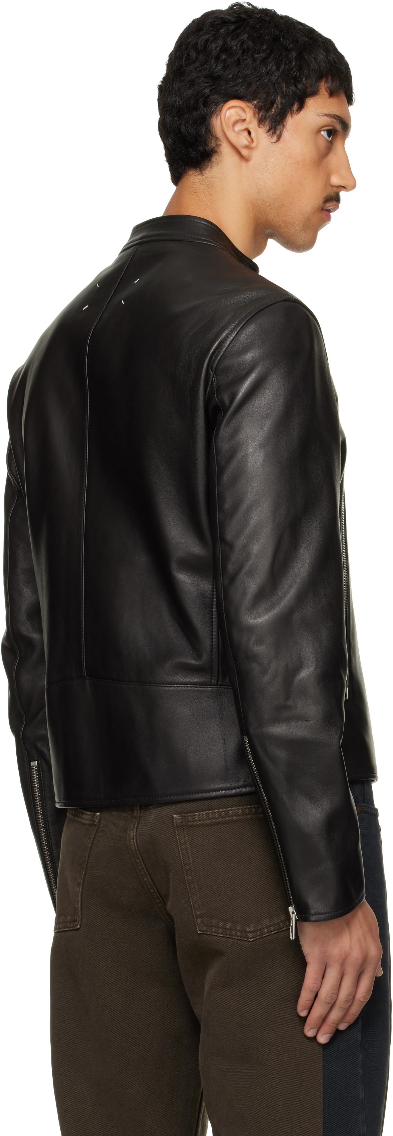 Maison Margiela - Black 5-Zip Leather Jacket