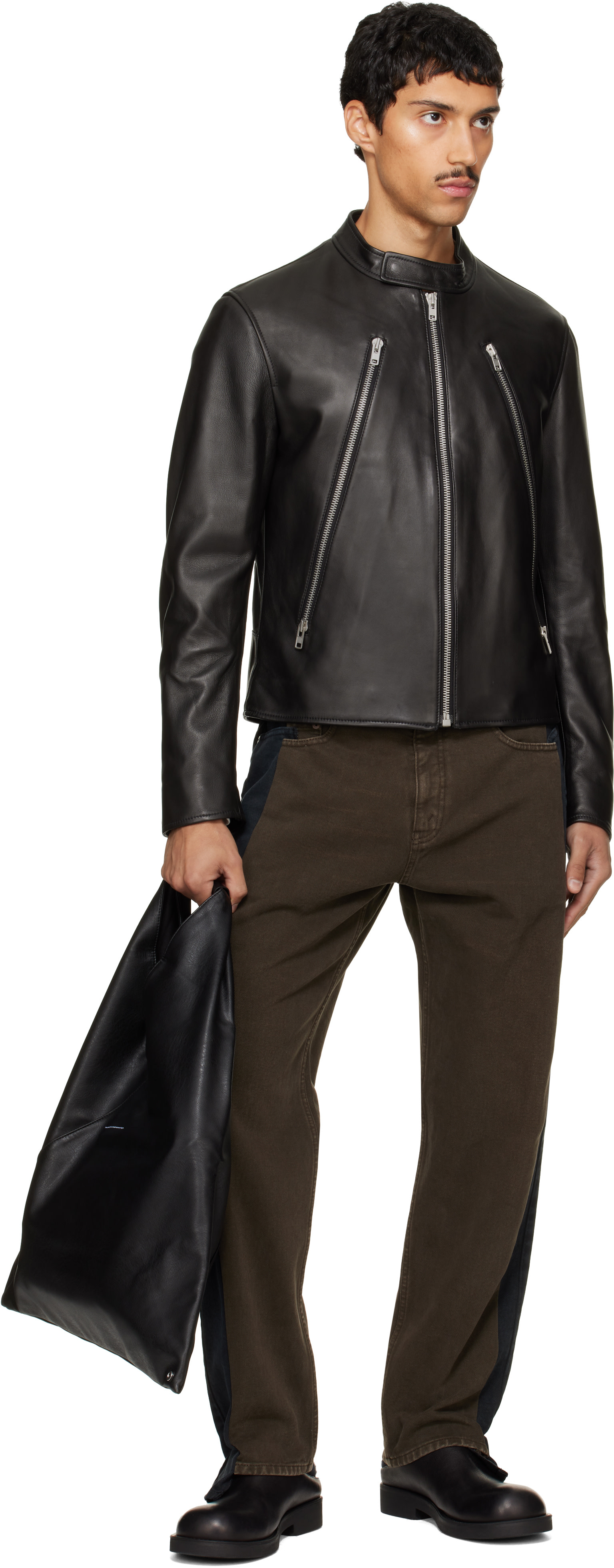 Maison Margiela - Black 5-Zip Leather Jacket