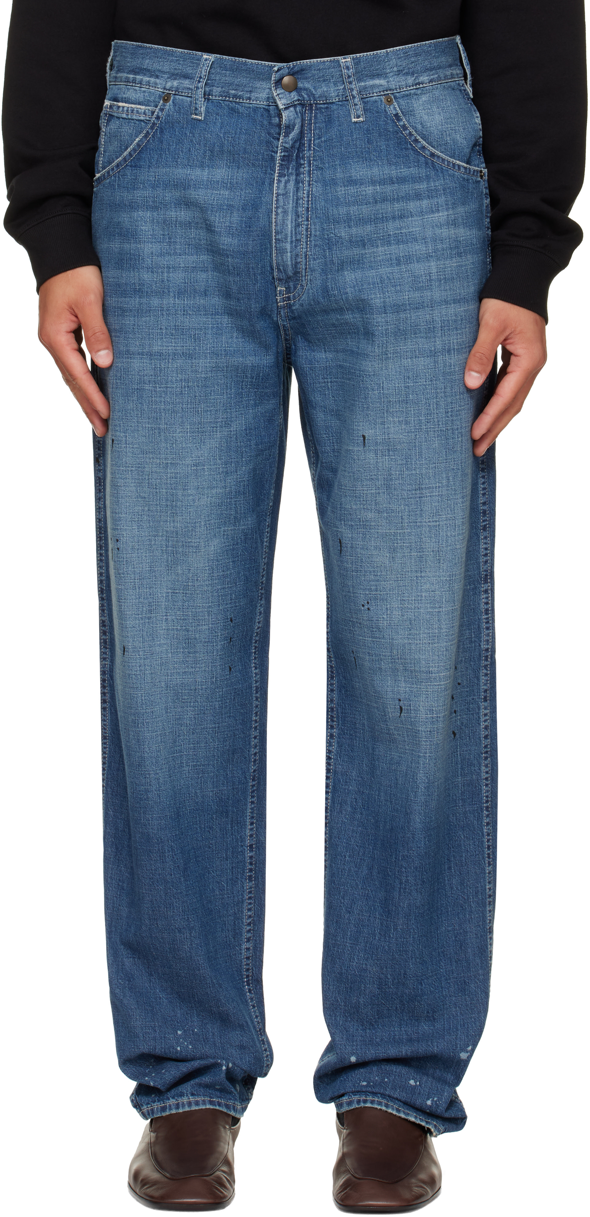 Maison Margiela: Blue Straight-Leg Jeans | SSENSE Canada