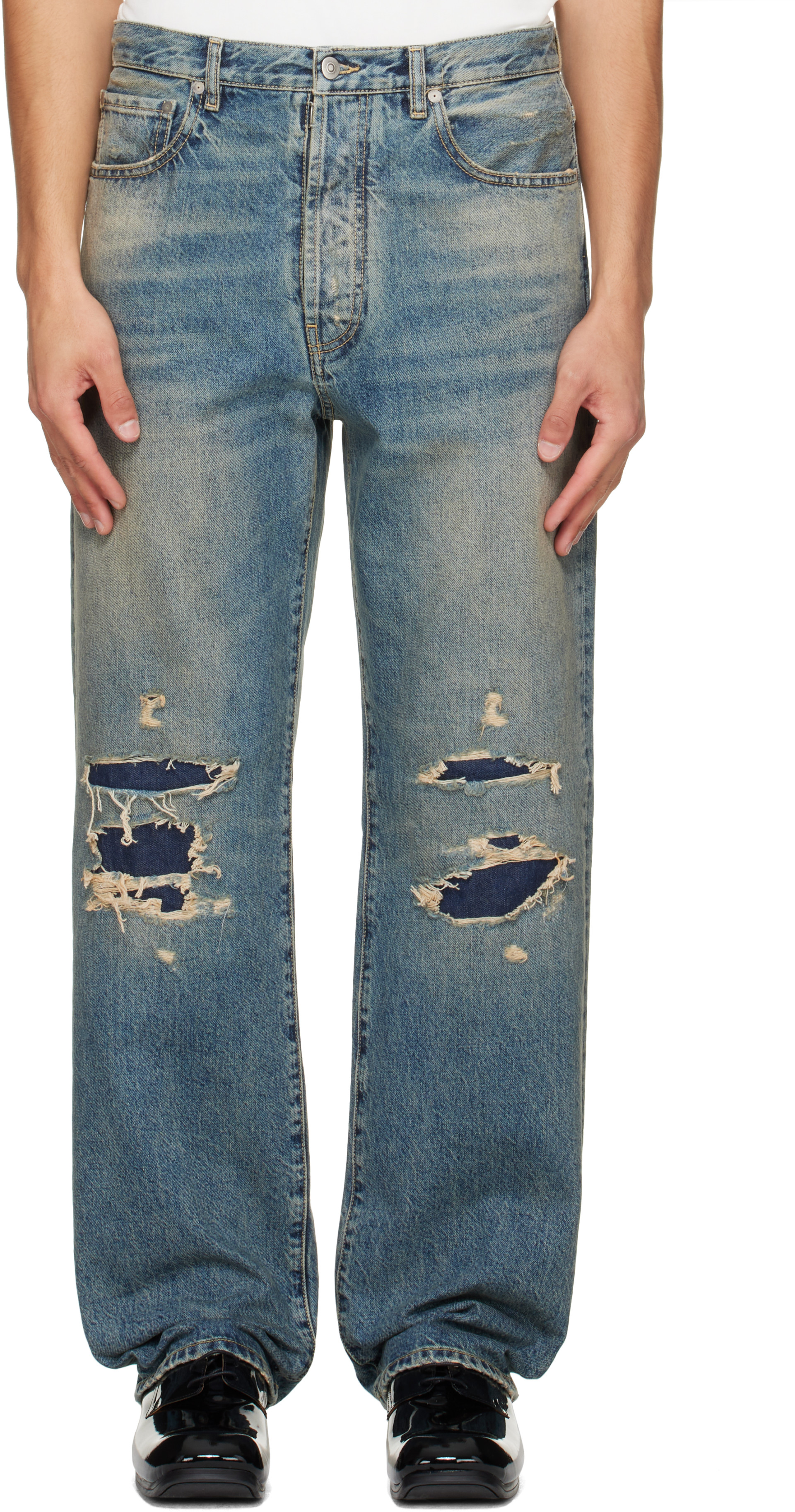 Maison Margiela - Blue Distressed Denim Jeans