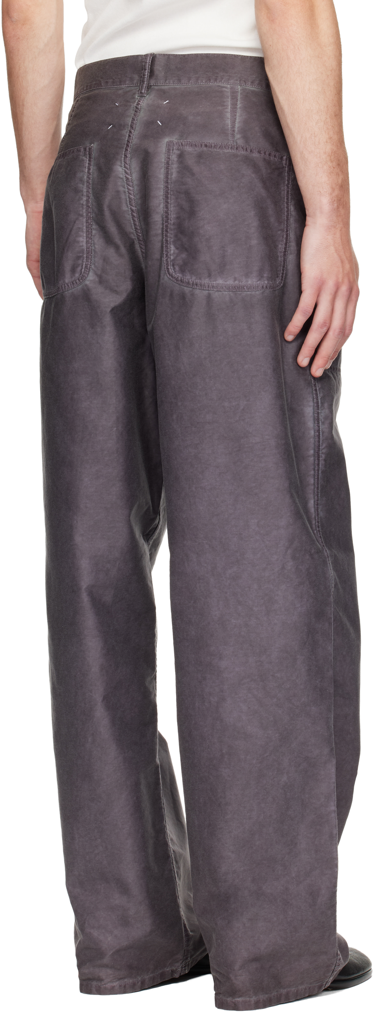 Maison Margiela: Purple Double-Dyed Workwear Trousers | SSENSE