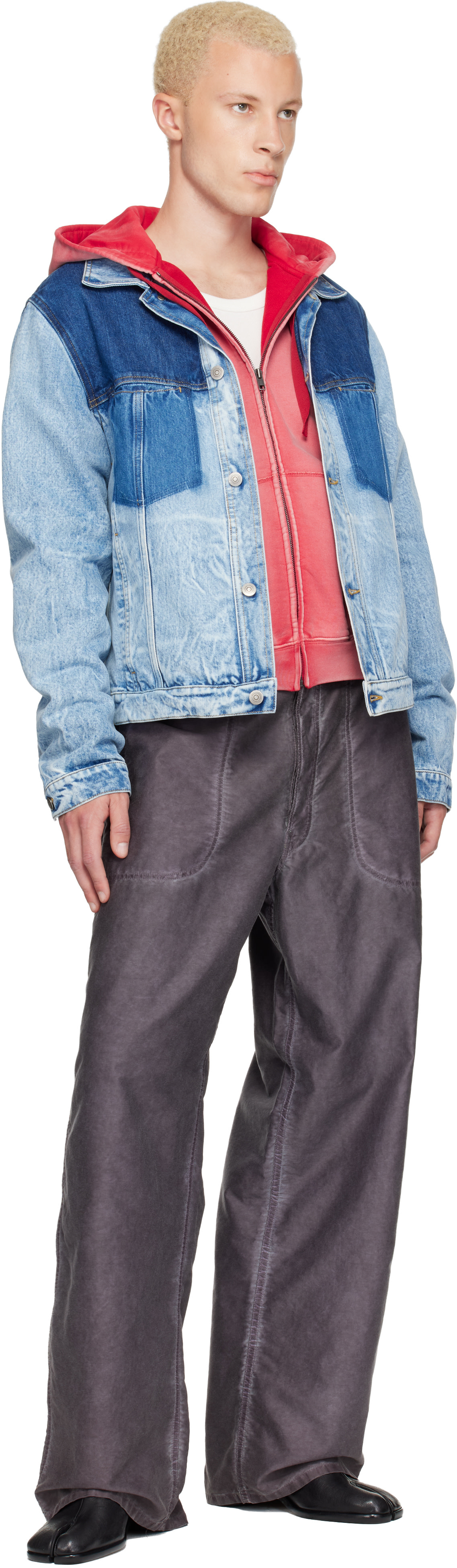 Maison Margiela: Purple Double-Dyed Workwear Trousers | SSENSE