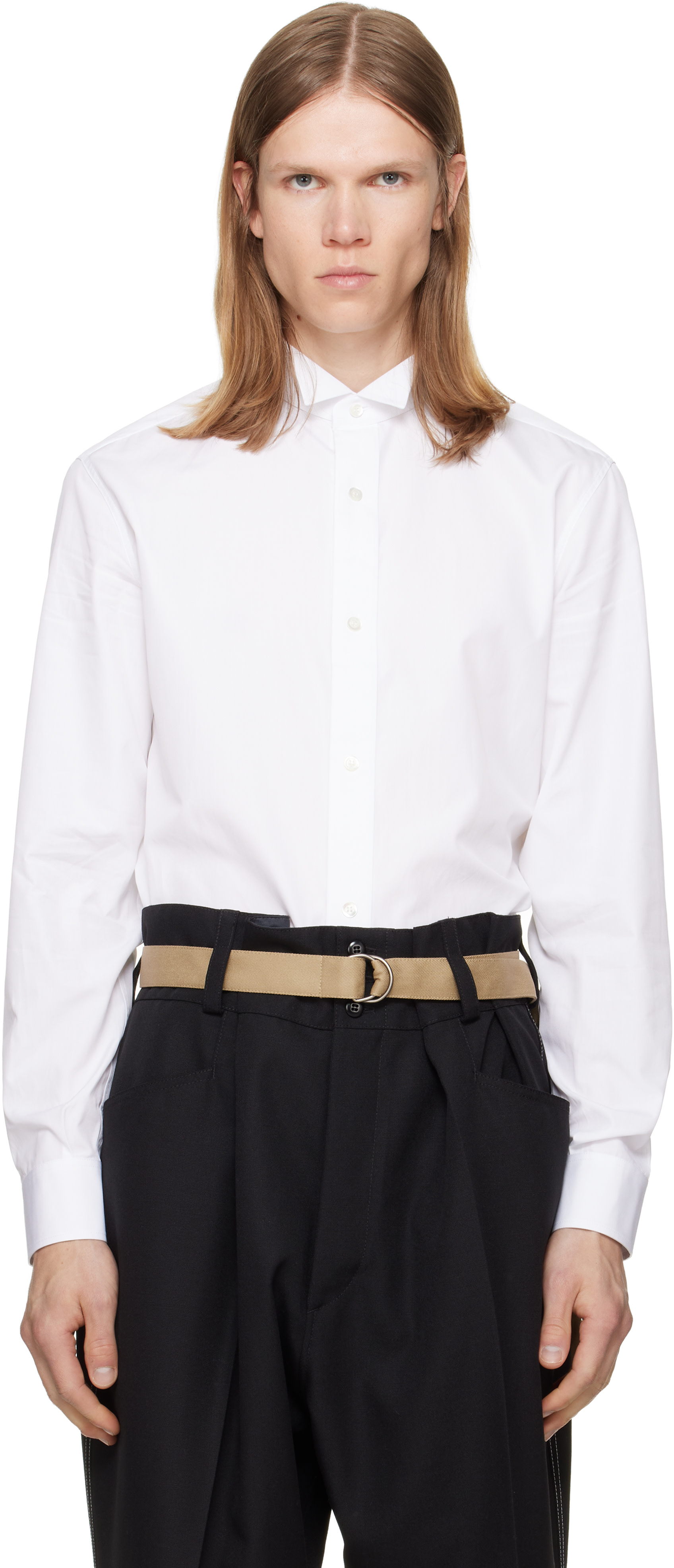Maison Margiela: White Cotton Shirt | SSENSE