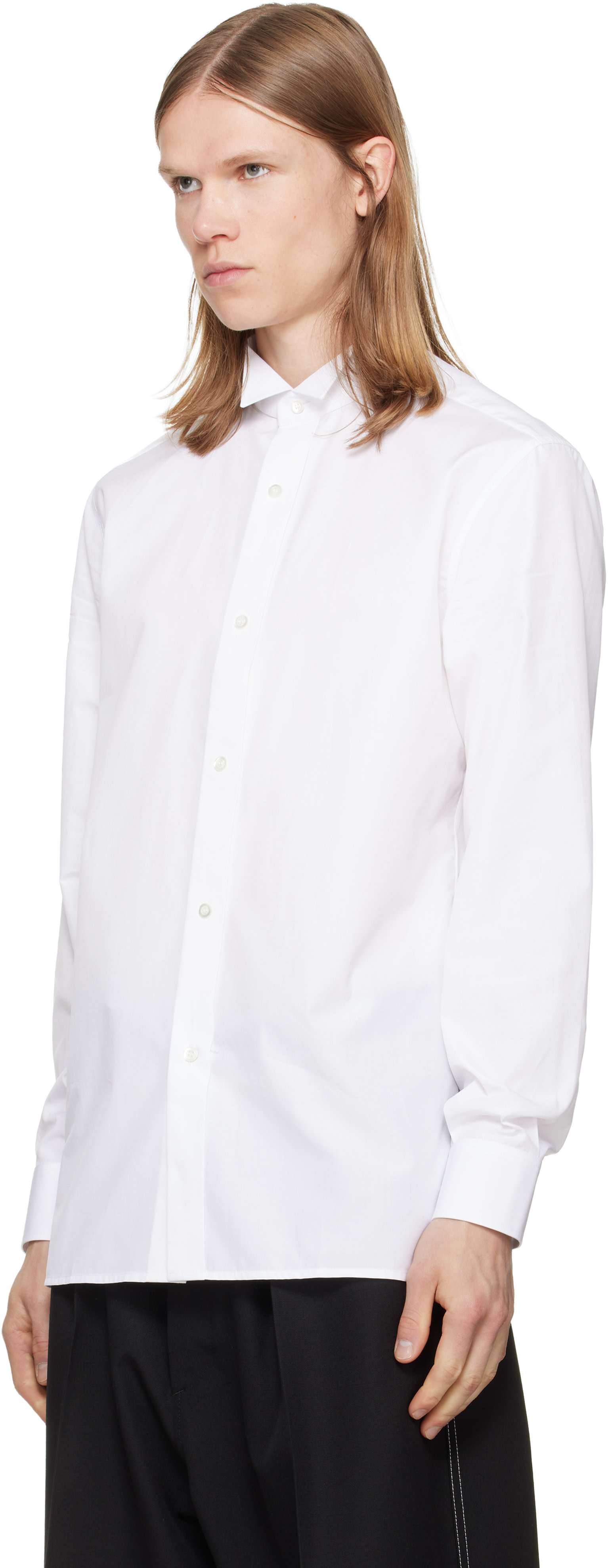 Maison Margiela: White Cotton Shirt | SSENSE