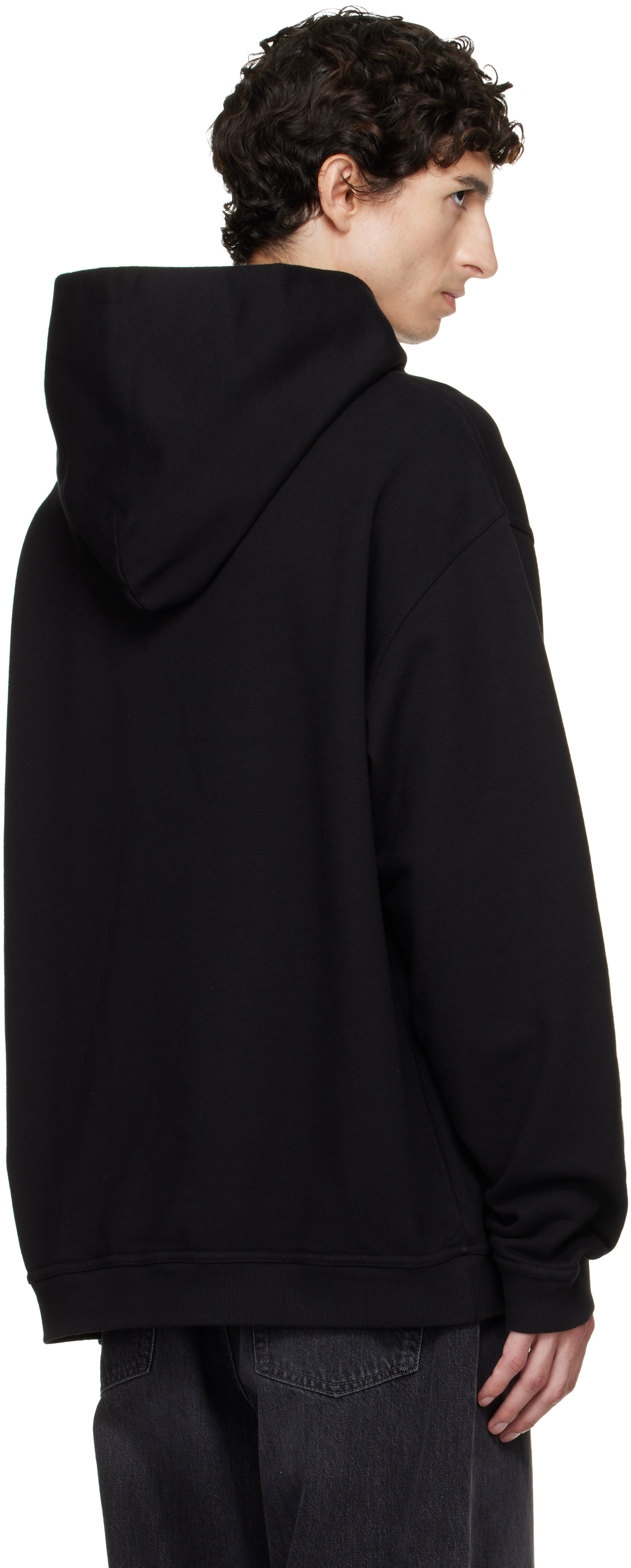Maison Margiela - Pull à capuche noir à logo inversé