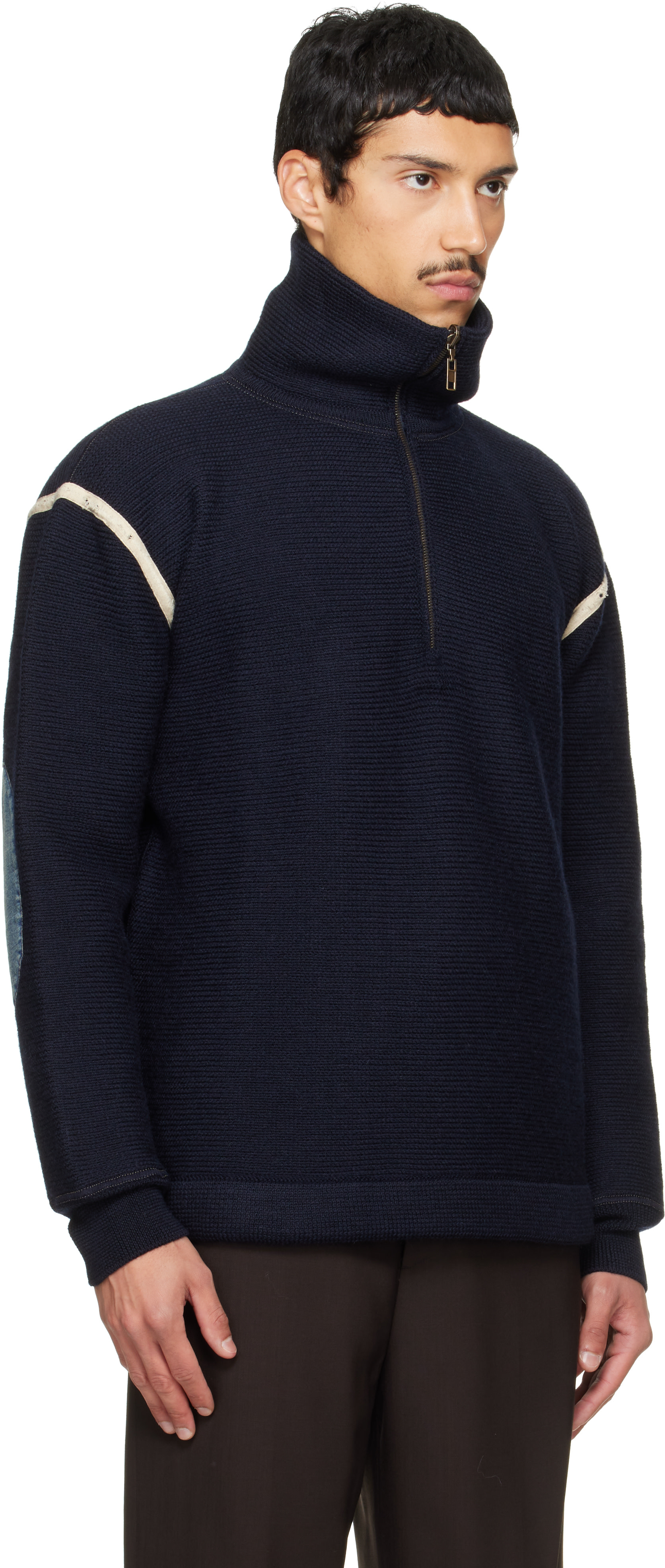 Maison Margiela - Brown Elbow Patch Sweater