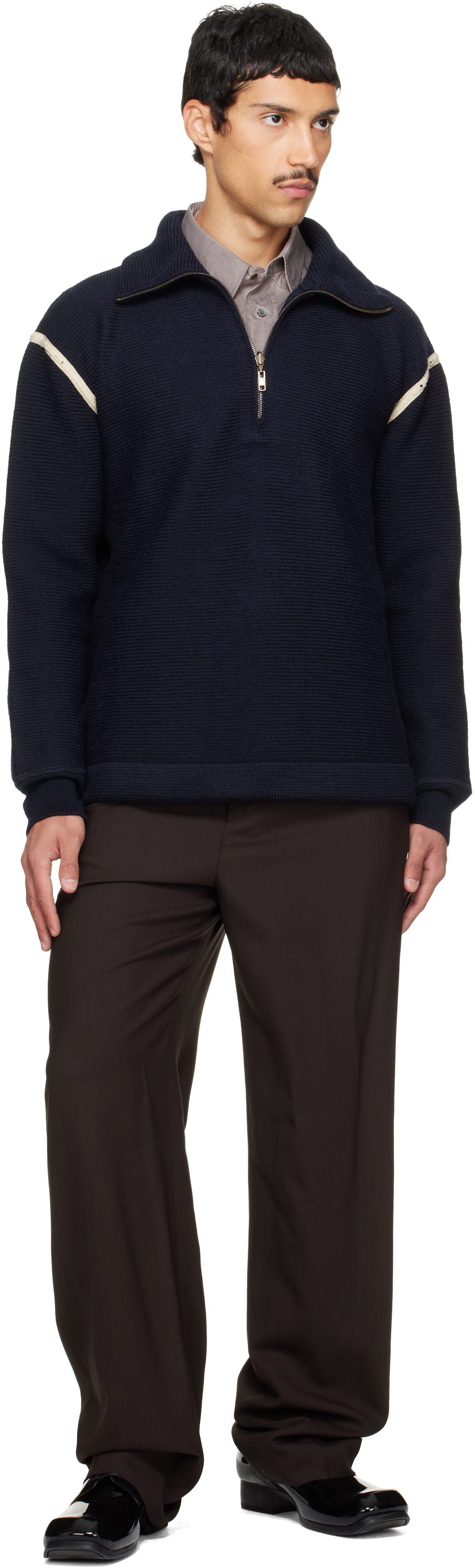 Maison Margiela - Brown Elbow Patch Sweater