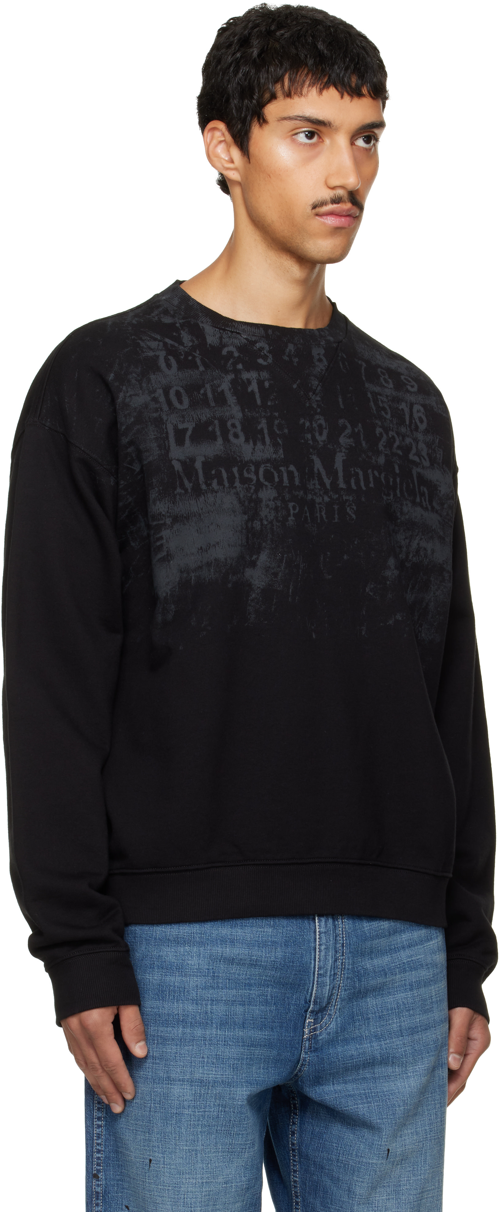 Maison Margiela - Pull molletonné noir à logo