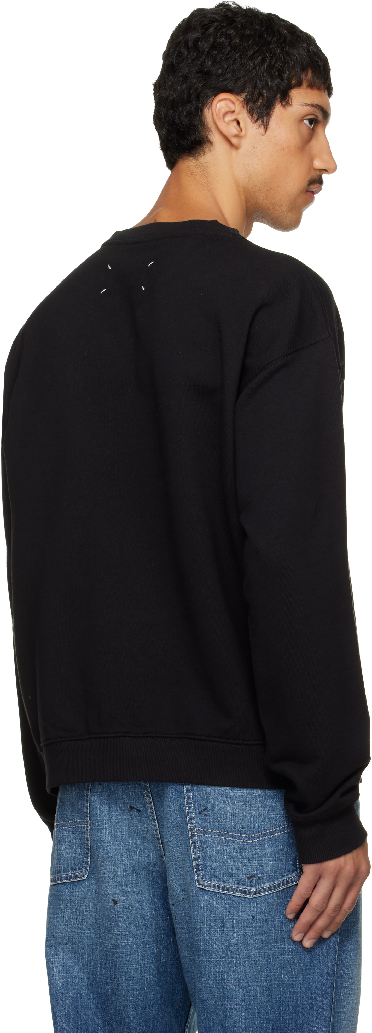 Maison Margiela - Pull molletonné noir à logo