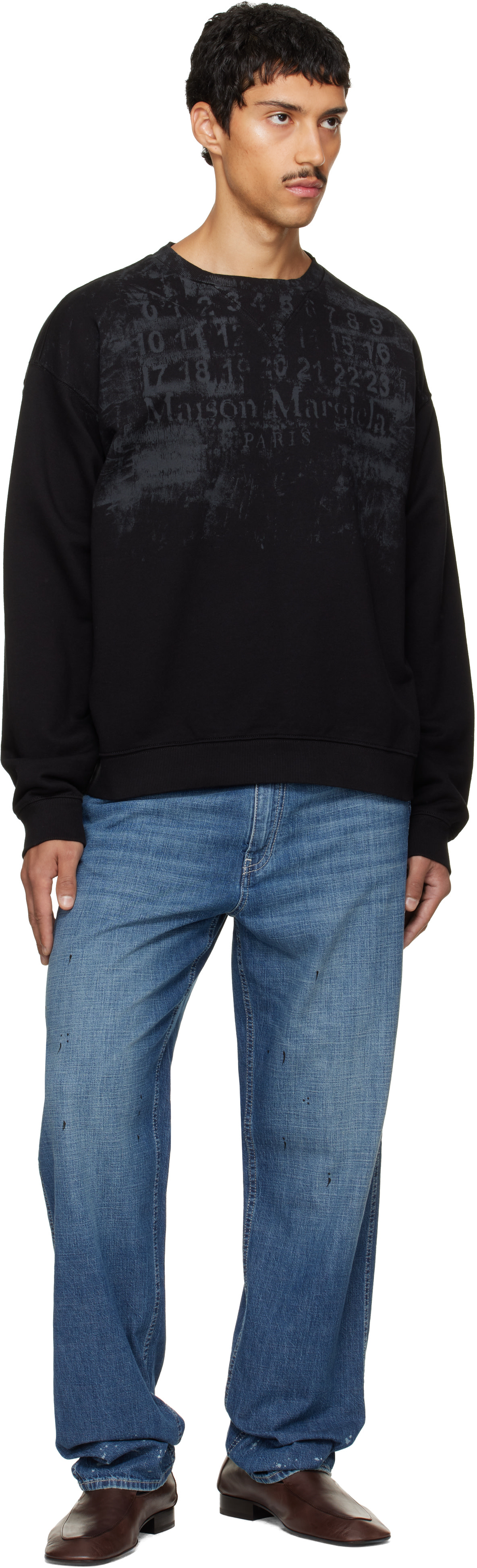 Maison Margiela - Pull molletonné noir à logo