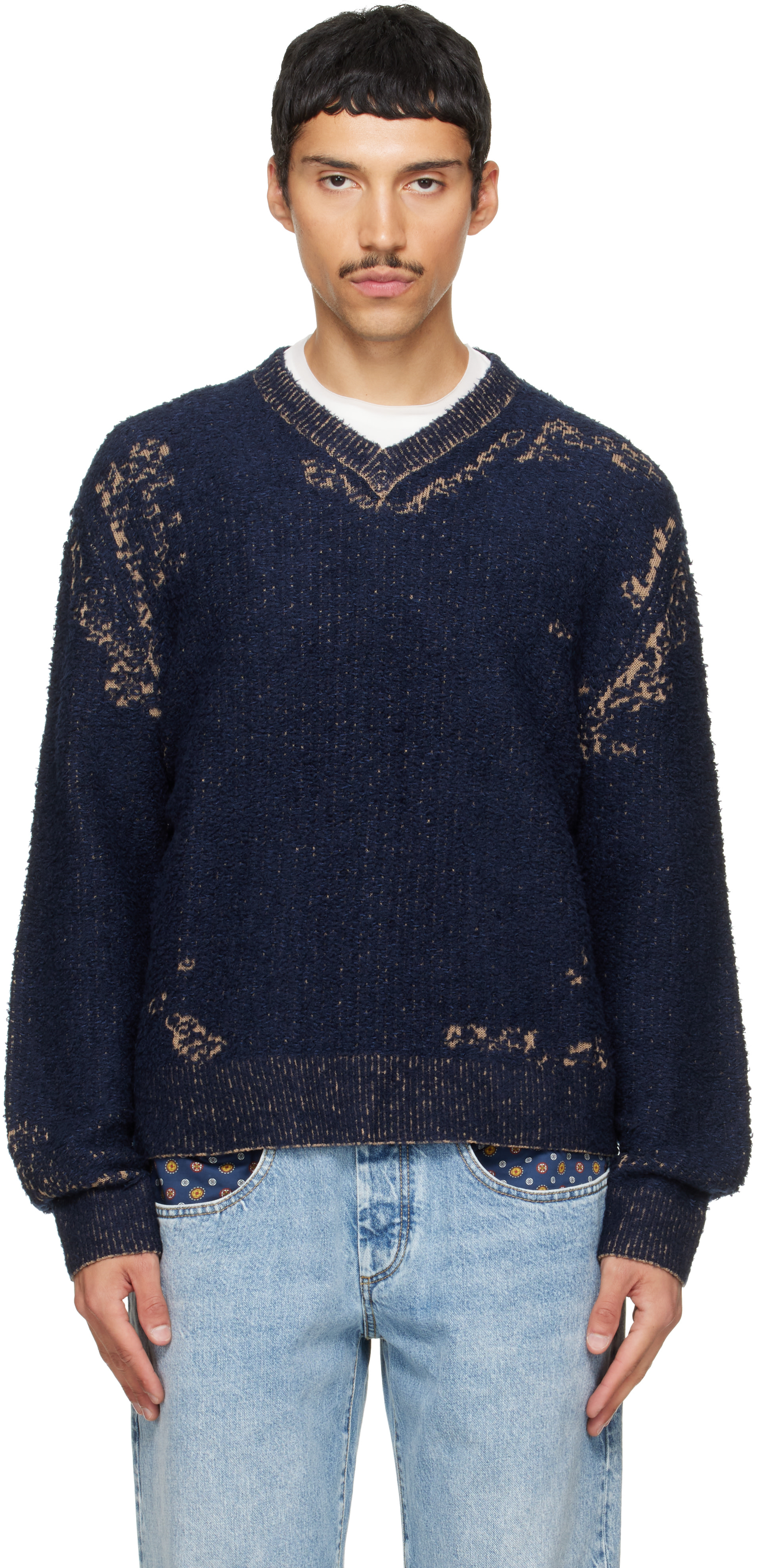 Maison Margiela - ネイビー Acid Knit セーター