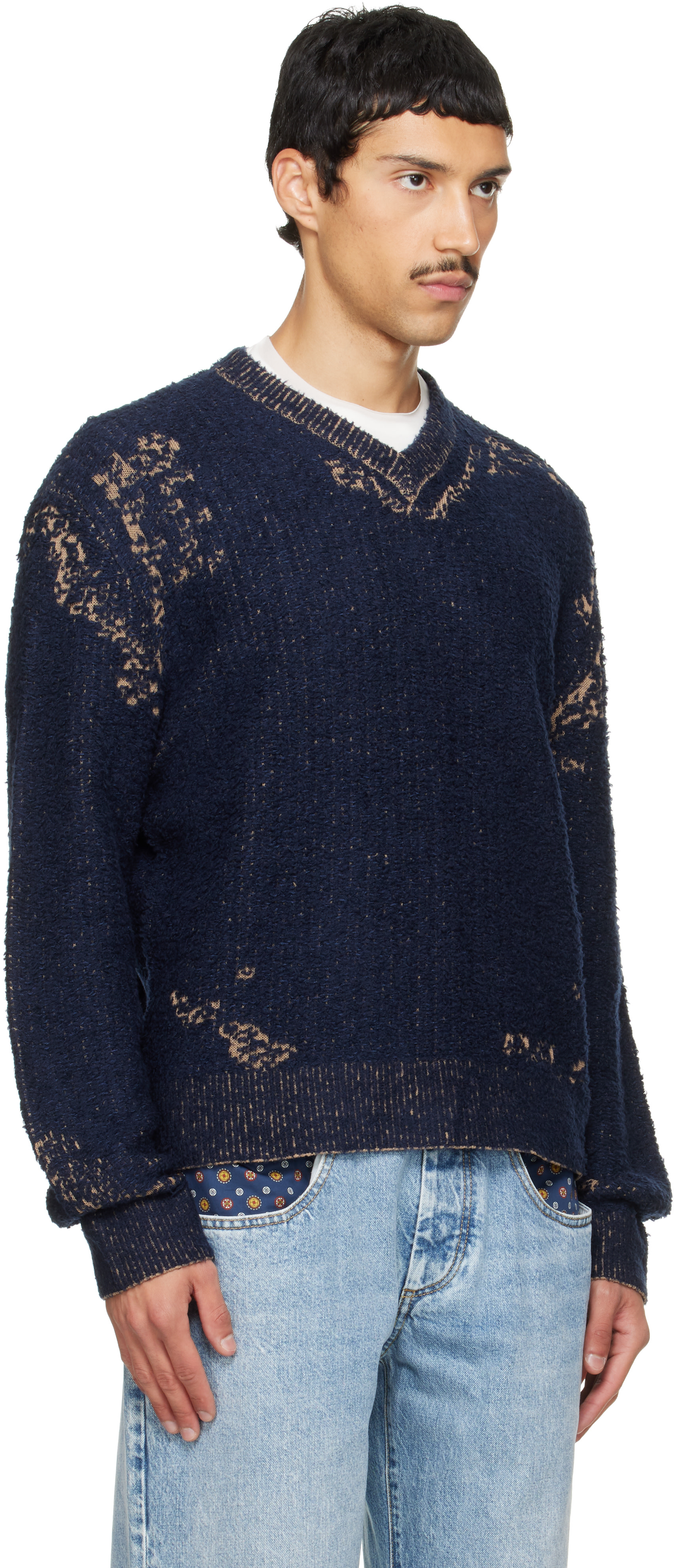 Maison Margiela - ネイビー Acid Knit セーター