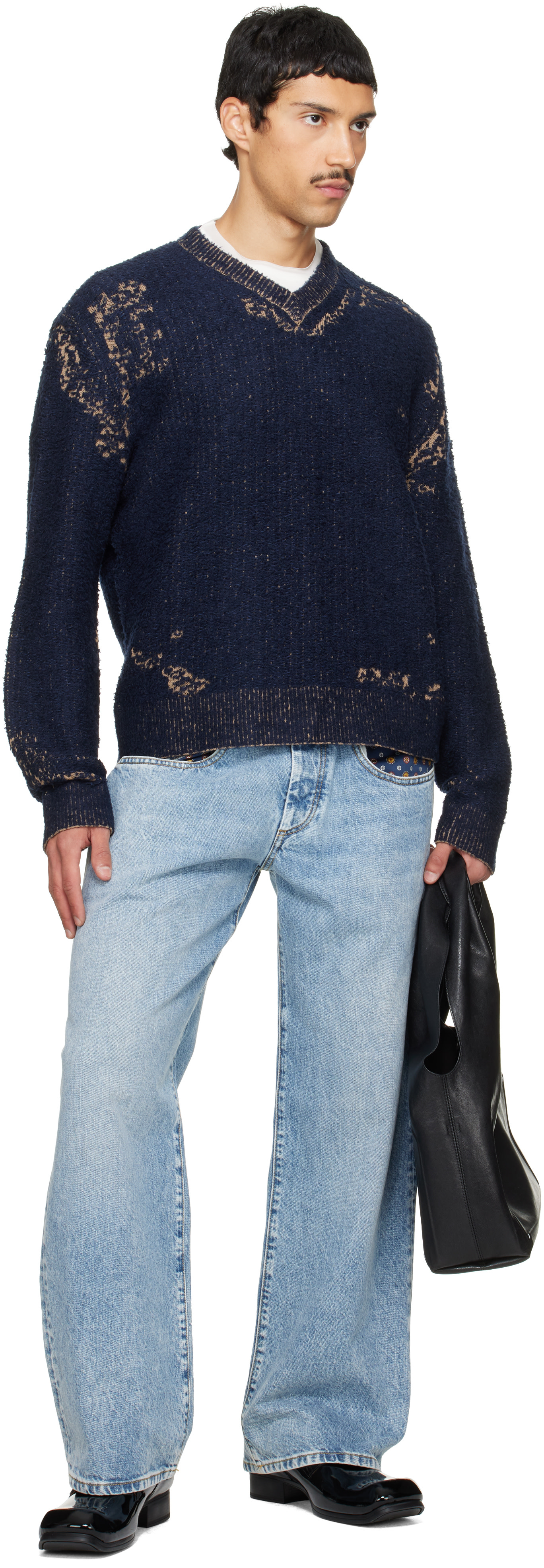 Maison Margiela - ネイビー Acid Knit セーター