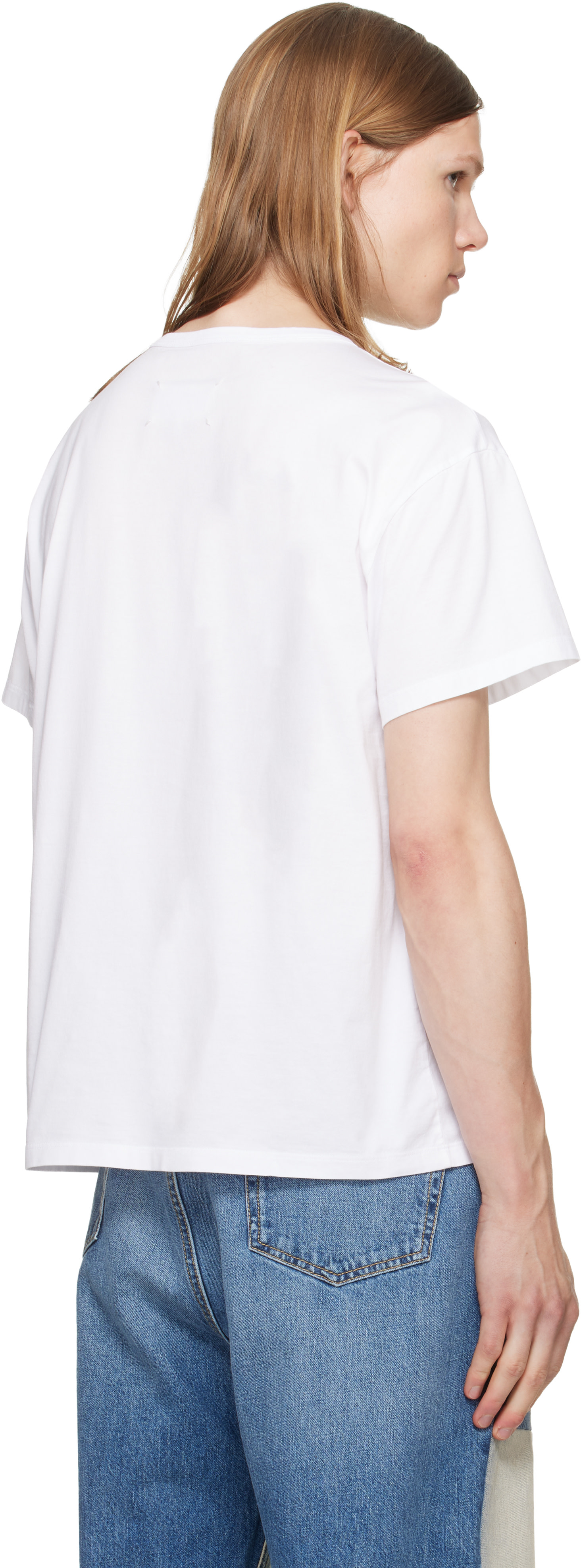 Maison Margiela: White Distorted Logo T-shirt | SSENSE