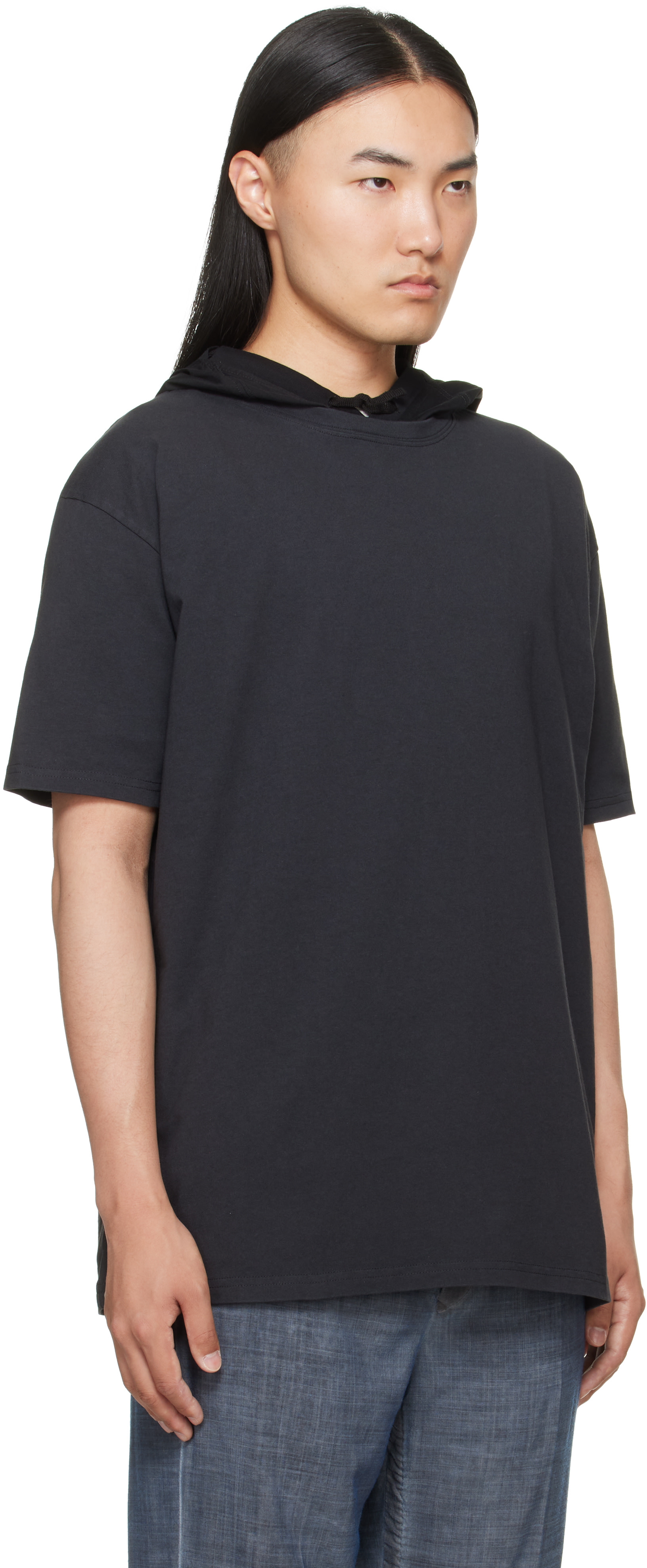 Maison Margiela: Black Hooded T-shirt | SSENSE