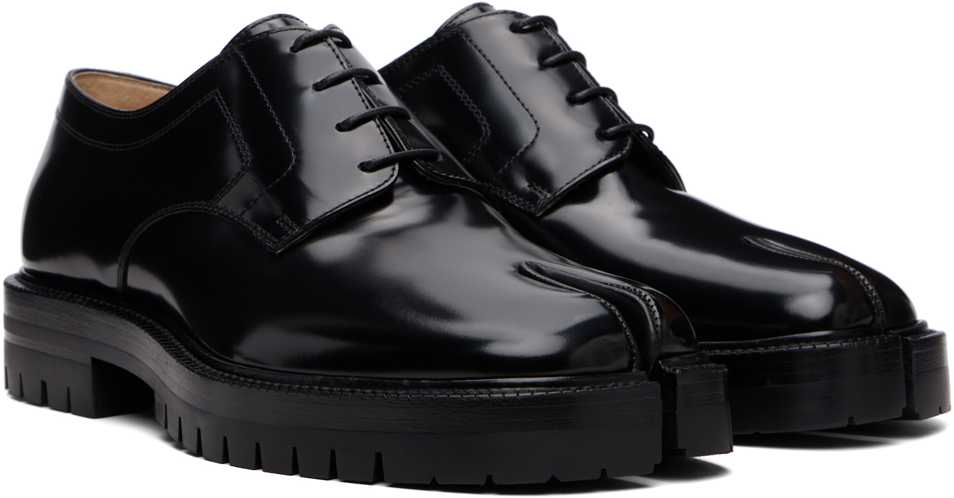 Maison Margiela - Black Tabi Lace-Up Derbys
