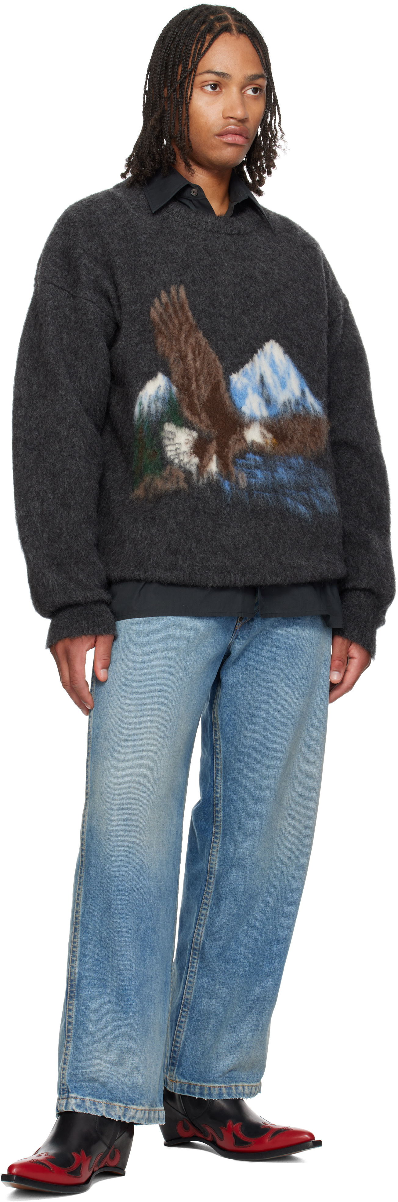 Maison Margiela - ブラック Heel-Less Western Flame ブーツ