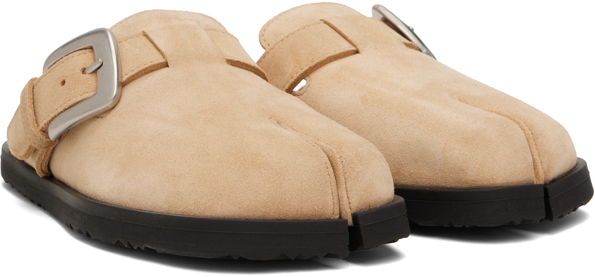 Maison Margiela: ベージュ Tabi Daily スリッポン | SSENSE 日本