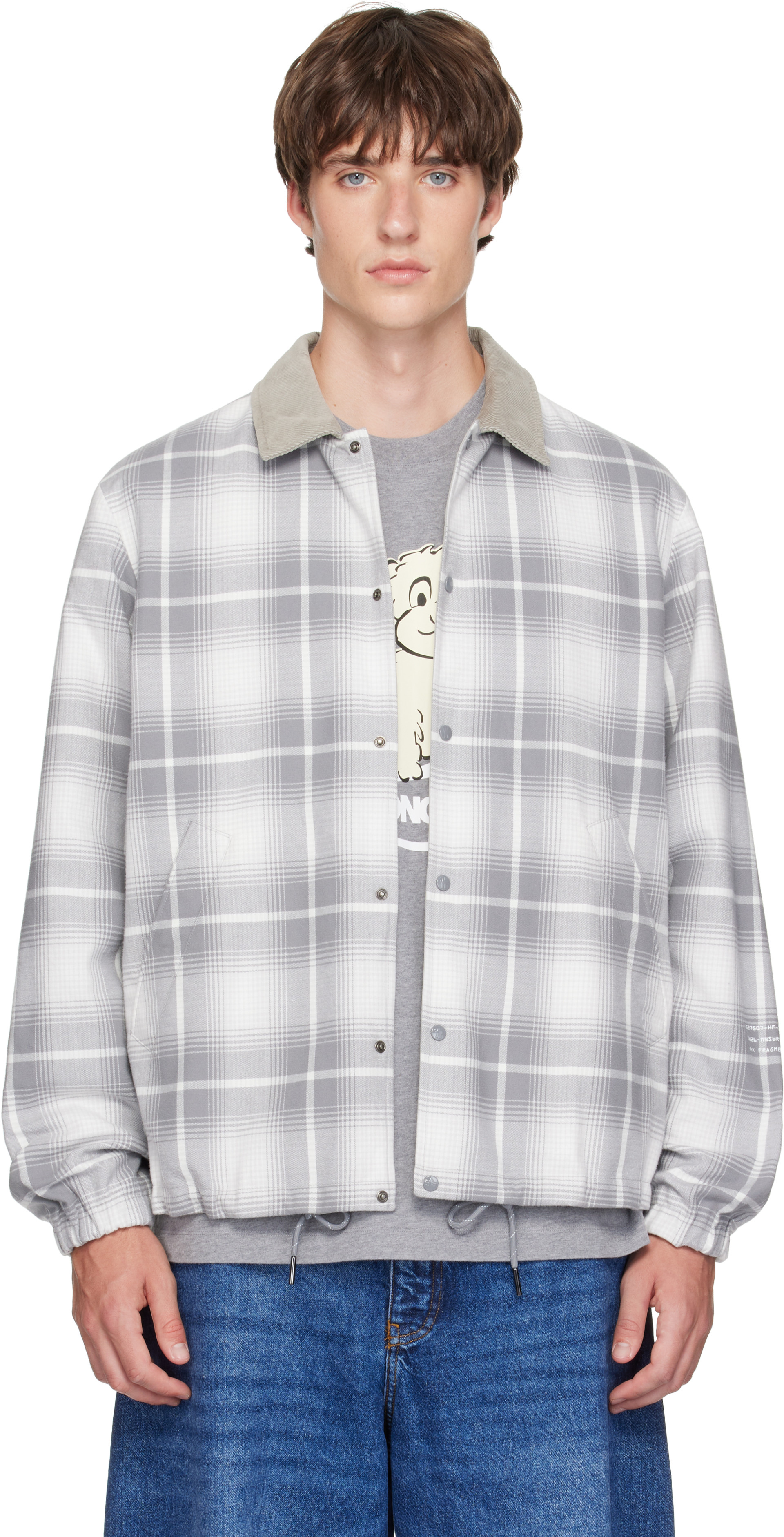 Moncler Genius: Moncler x Fragment Gray Ryūha Reversible Shirt