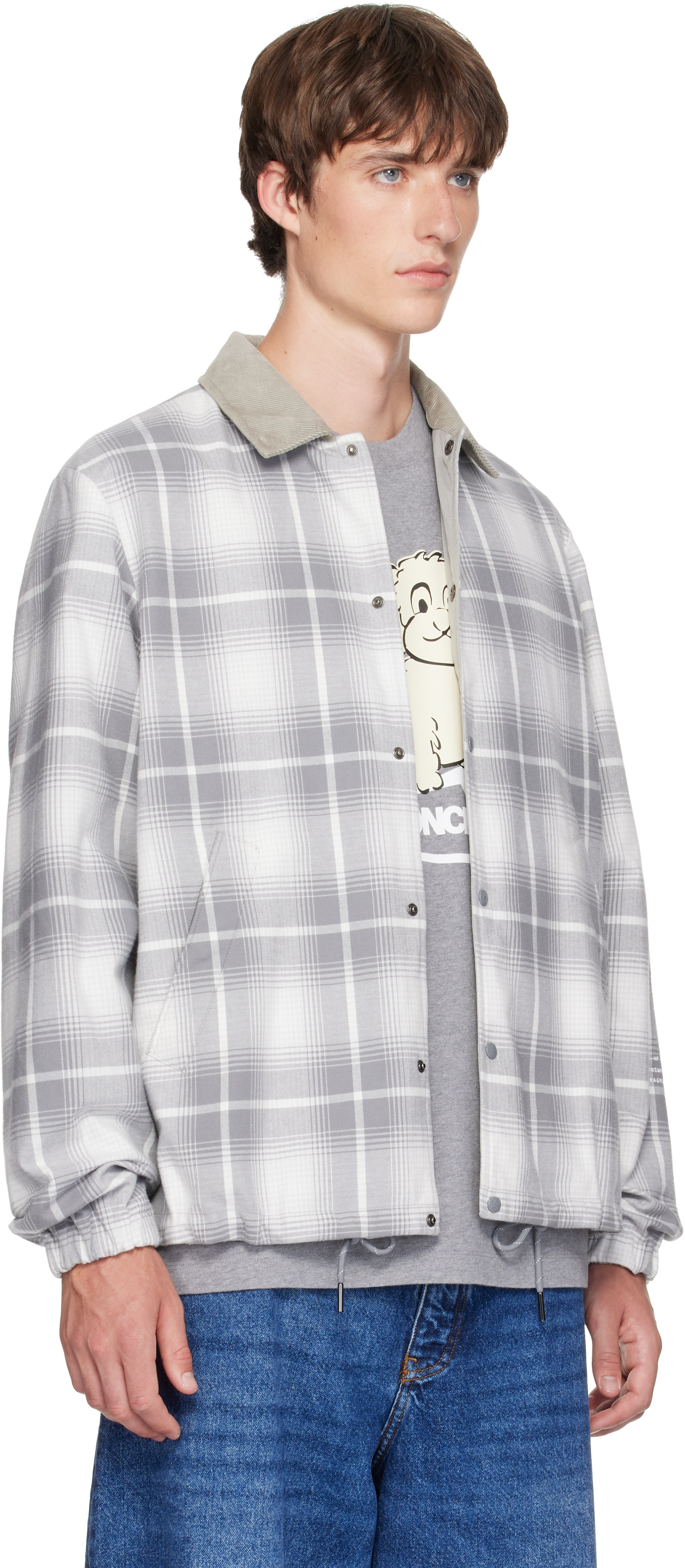 Moncler Genius: Moncler x Fragment Gray Ryūha Reversible Shirt