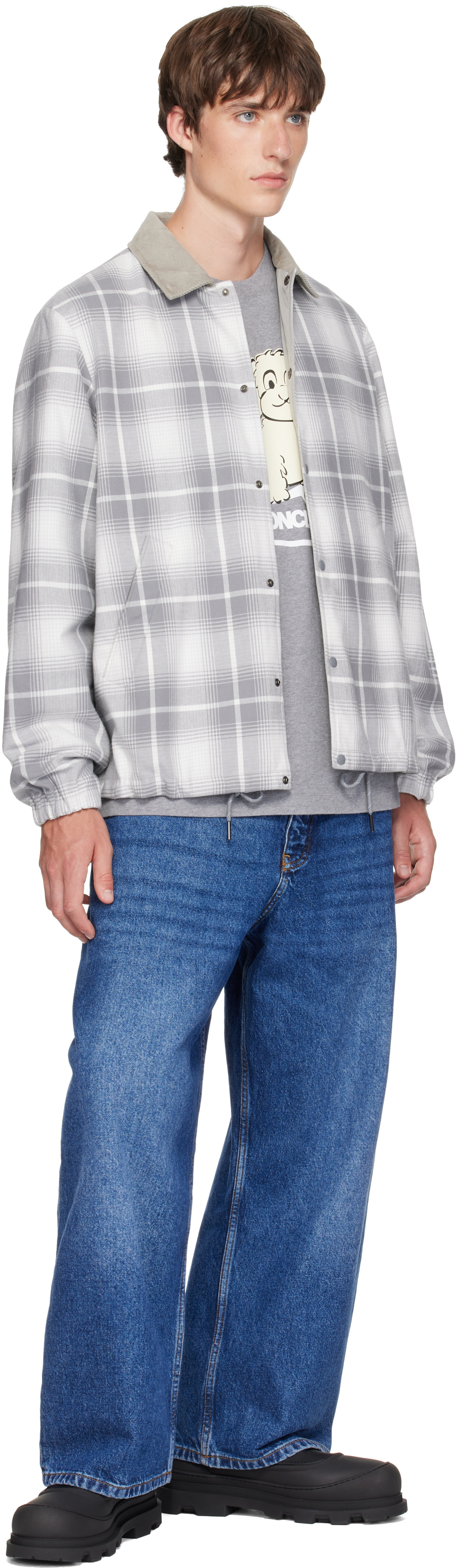 Moncler Genius: Moncler x Fragment Gray Ryūha Reversible Shirt