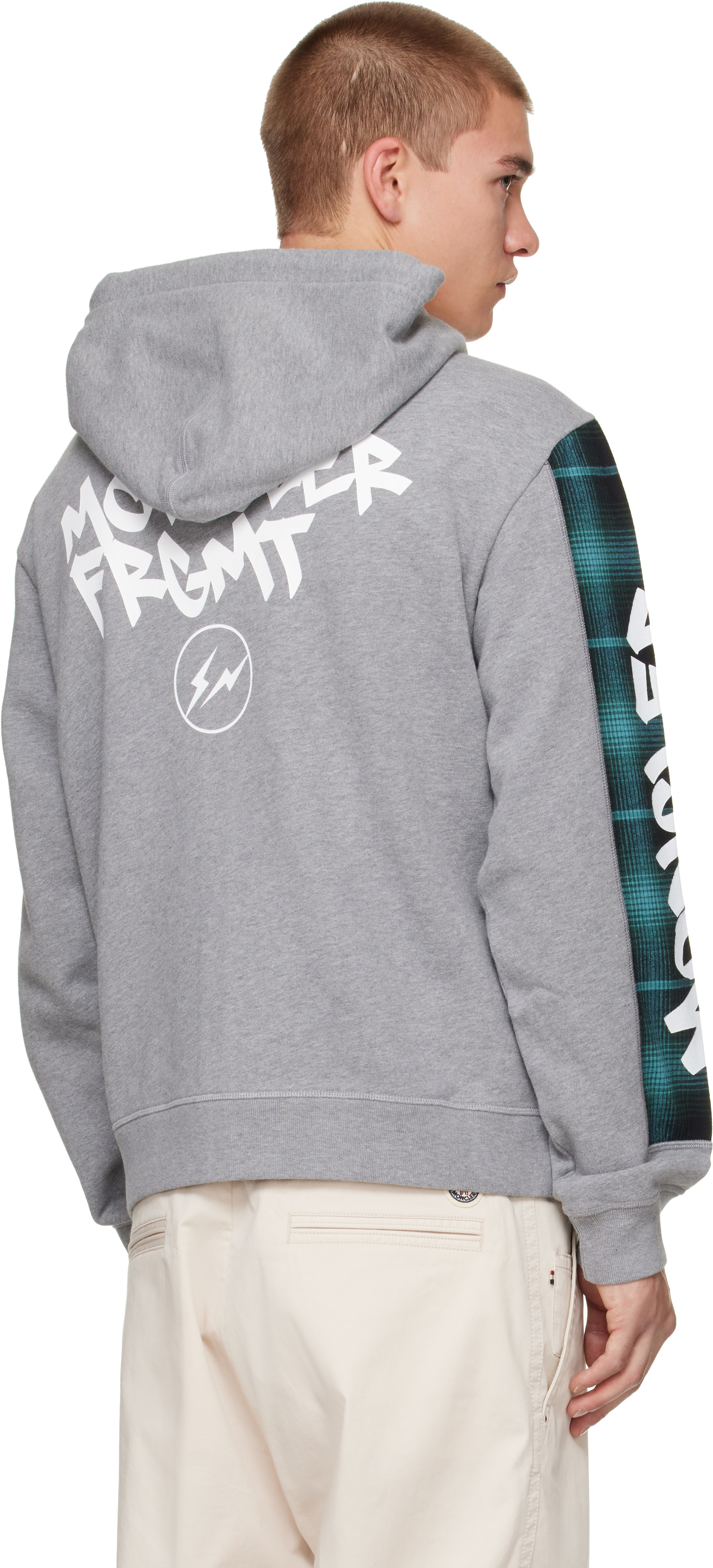 Moncler Genius: Moncler x Fragment グレー ジップアップフーディ