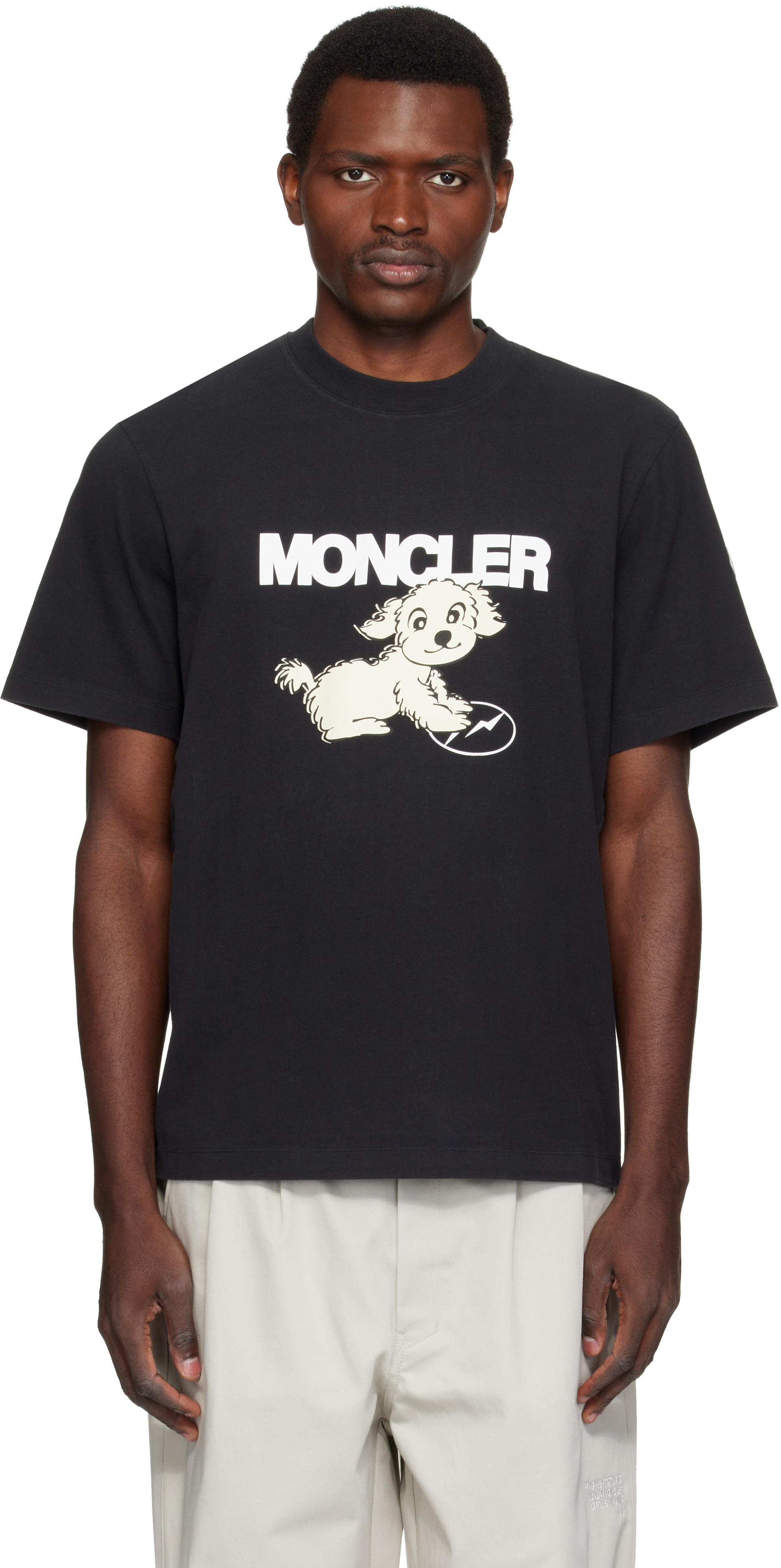 Moncler Genius: Moncler x FRGMT Black Dog T-Shirt | SSENSE Argentina