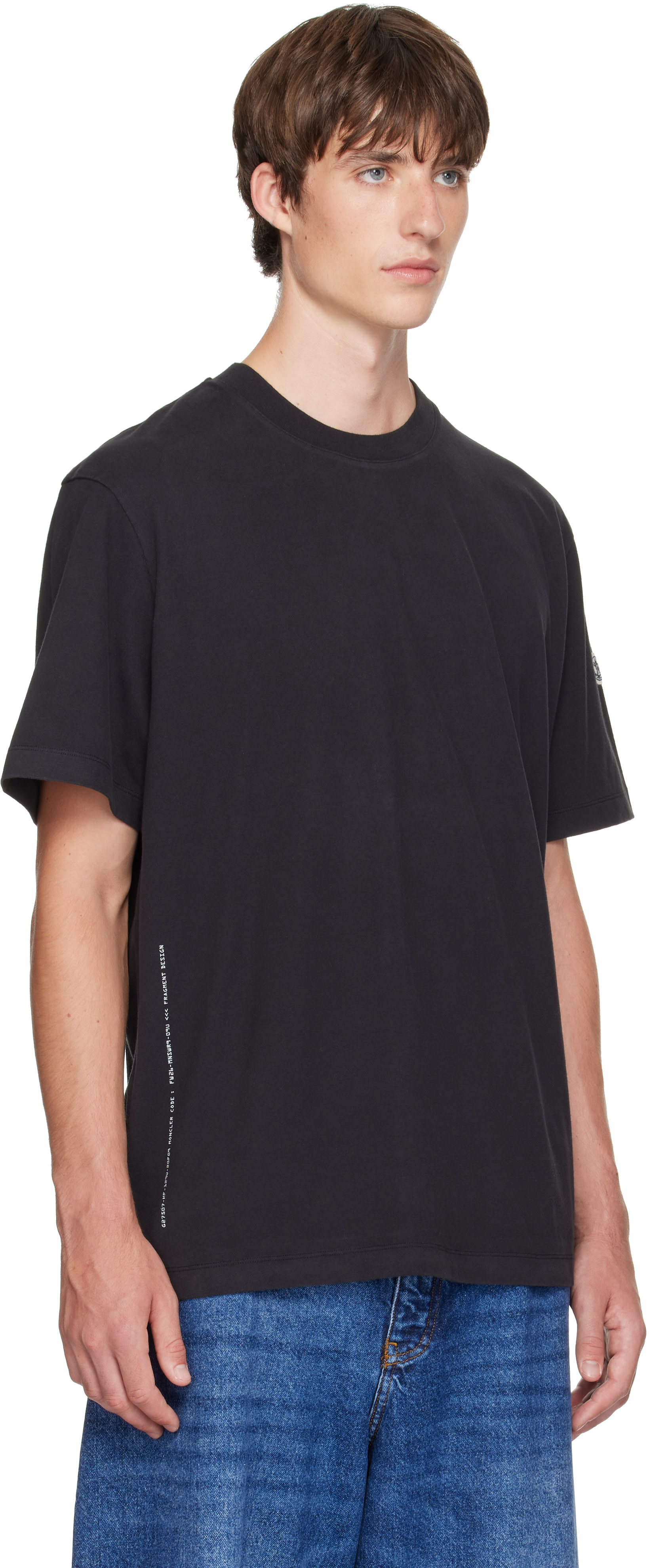 Moncler Genius: Moncler x Fragment ブラック 半袖Tシャツ | SSENSE 日本