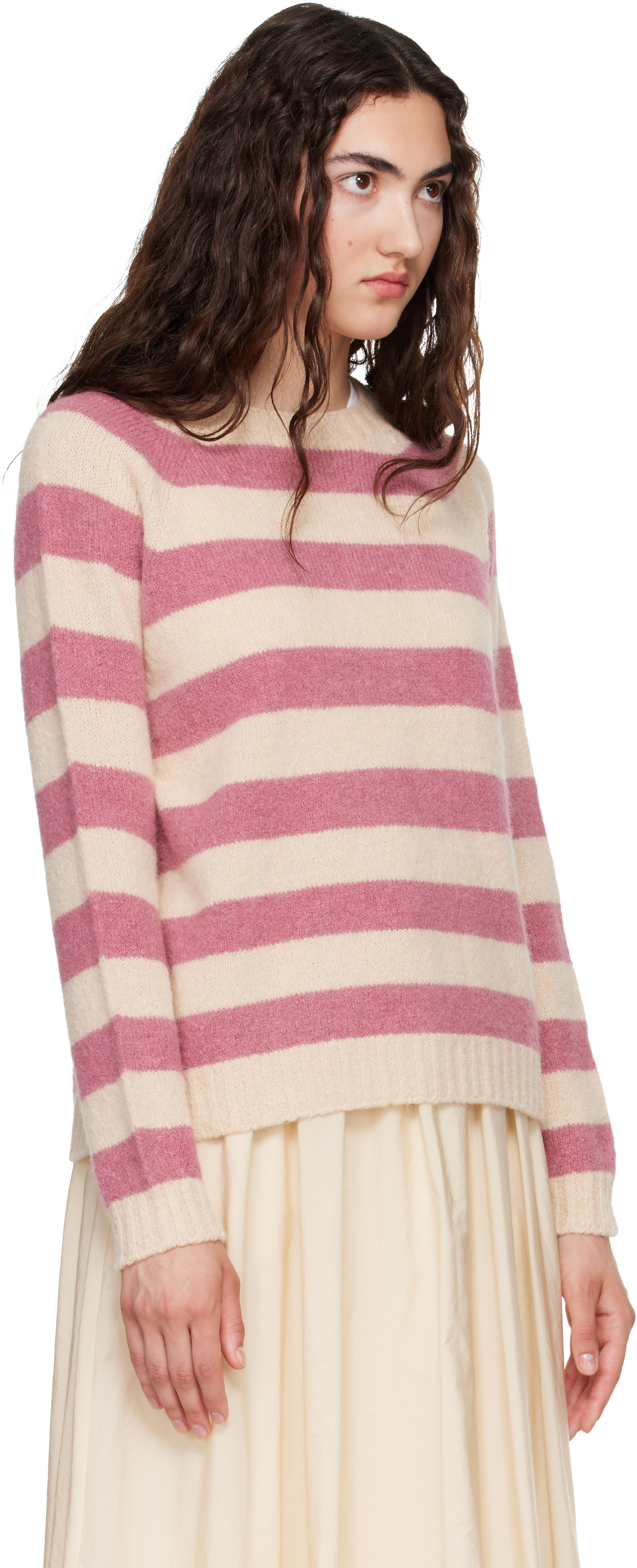 Weekend Max Mara - Pull Ghiacci rose et blanc cassé