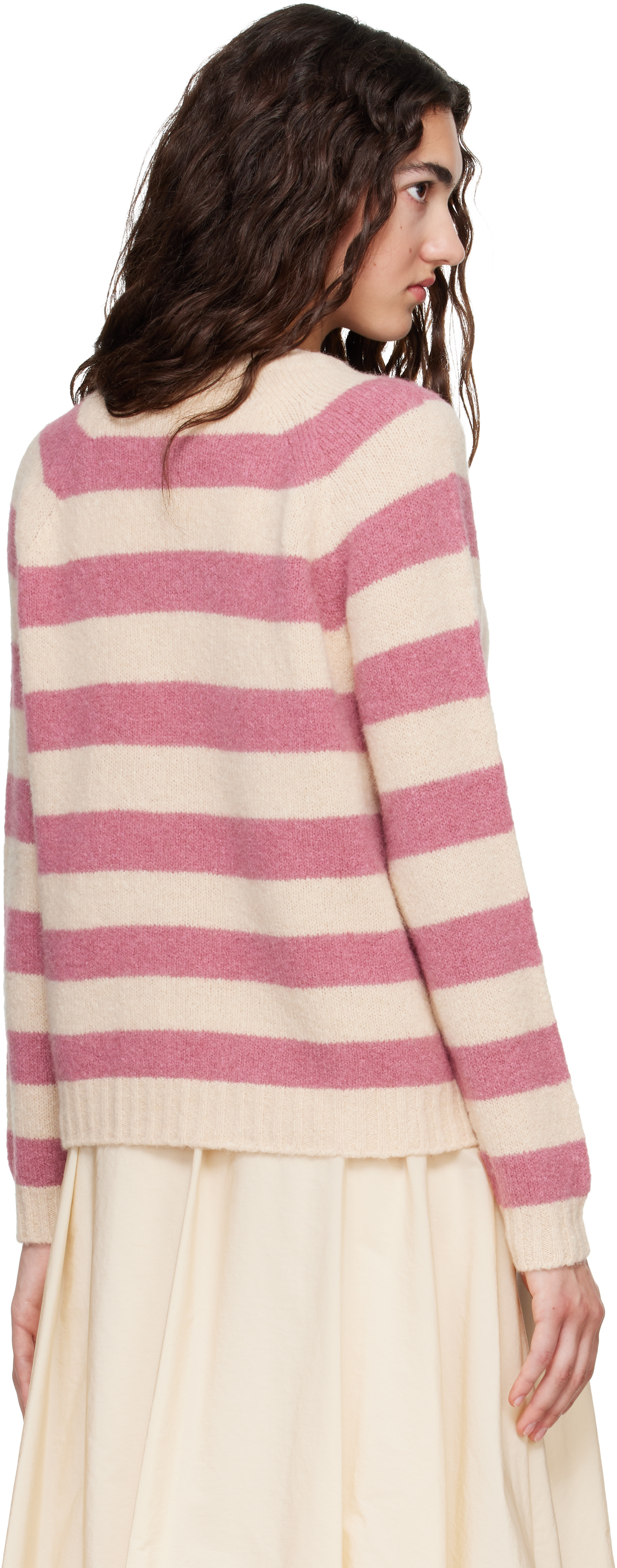 Weekend Max Mara - Pull Ghiacci rose et blanc cassé