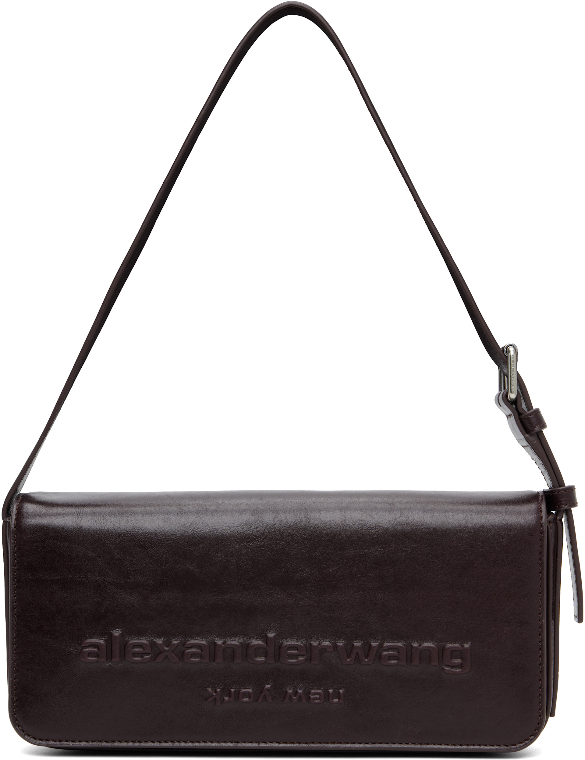 Alexander Wang: バーガンディ Punch Flap ショルダーバッグ | SSENSE 日本