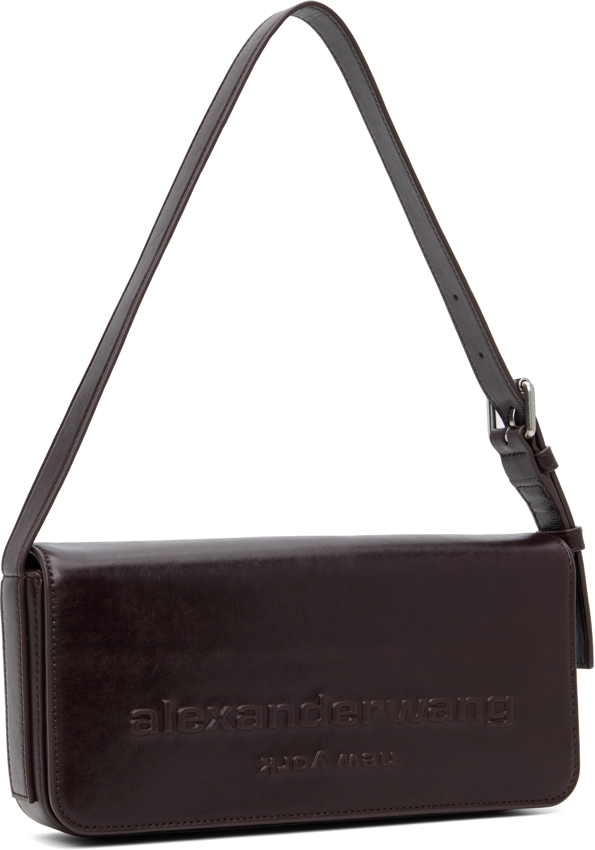 Alexander Wang: バーガンディ Punch Flap ショルダーバッグ | SSENSE 日本