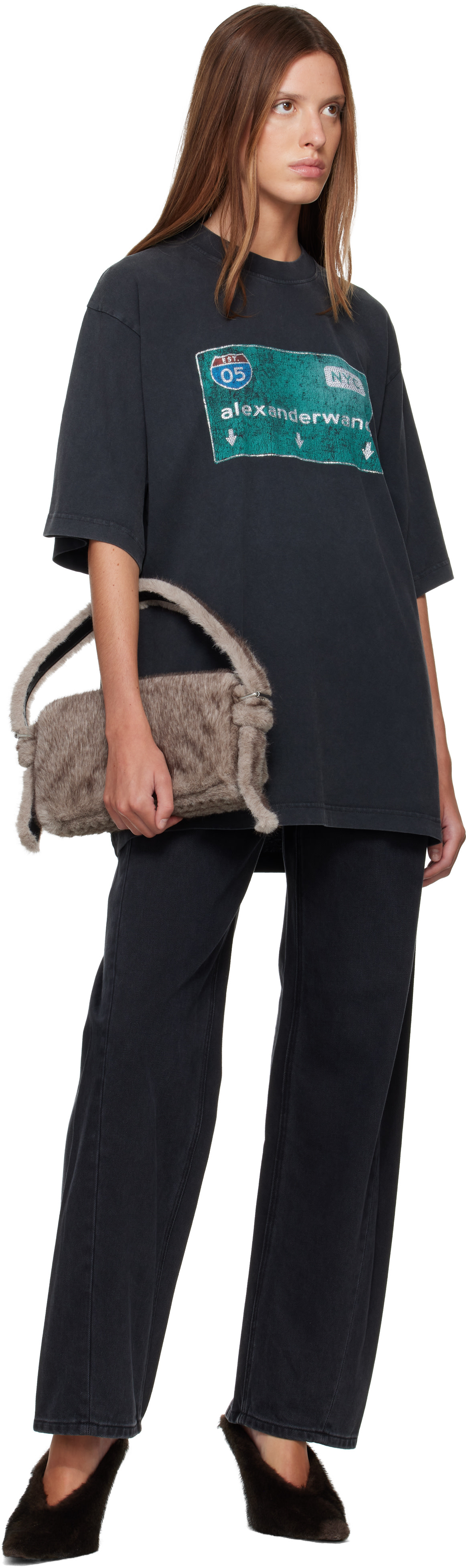 Alexander Wang - Sac Ricco gris à rabat