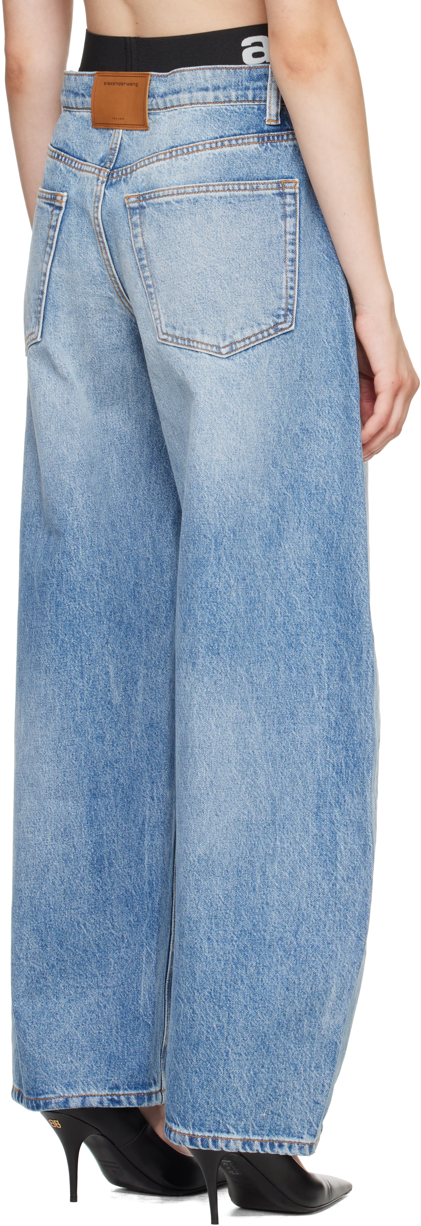 Alexander Wang - Jean bleu à taille à logo