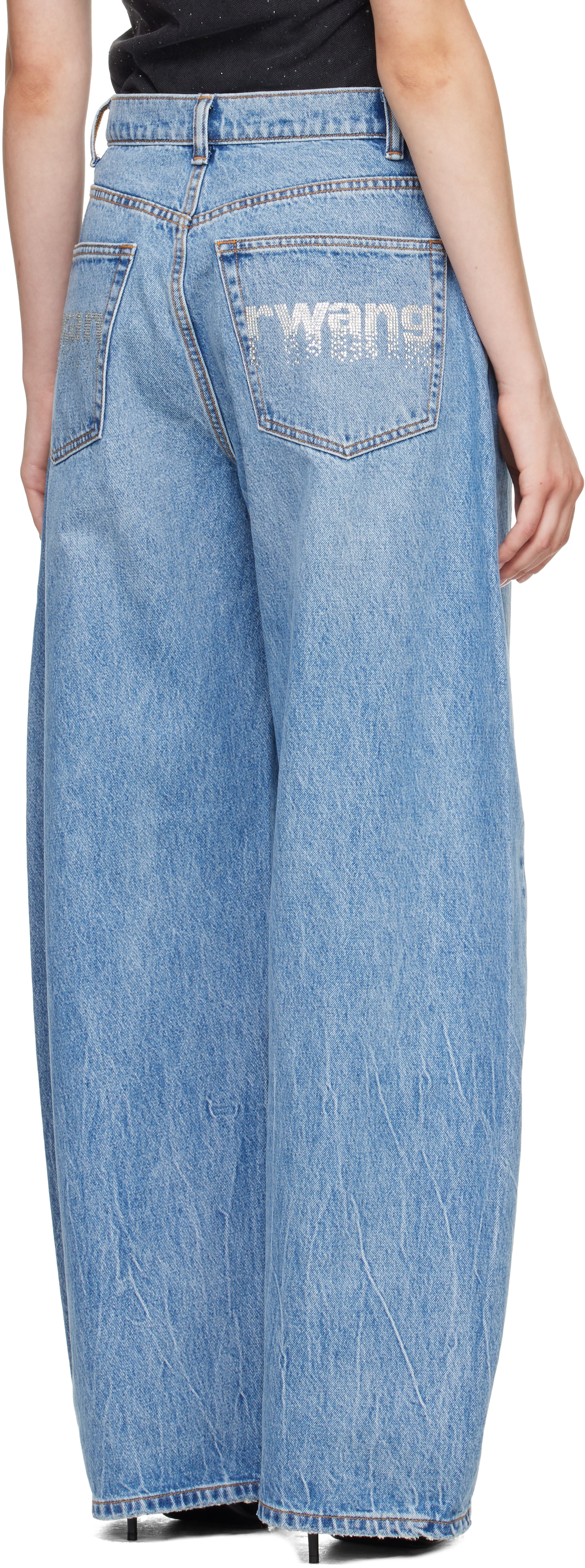 Alexander Wang: Blue Crystal Blow Up Jeans | SSENSE